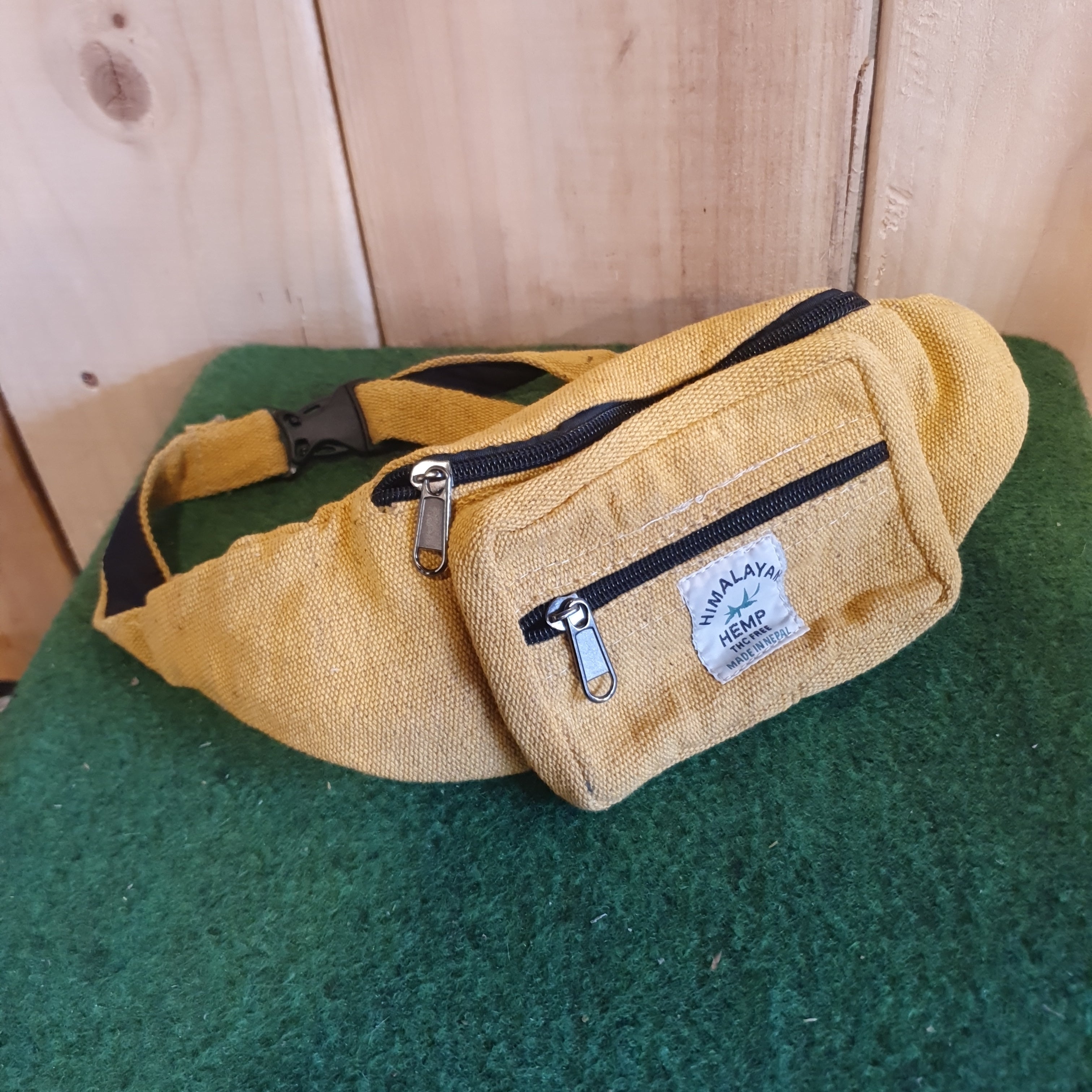 Handmade Himalayan Hemp Bum Bag Money Belt Yellow