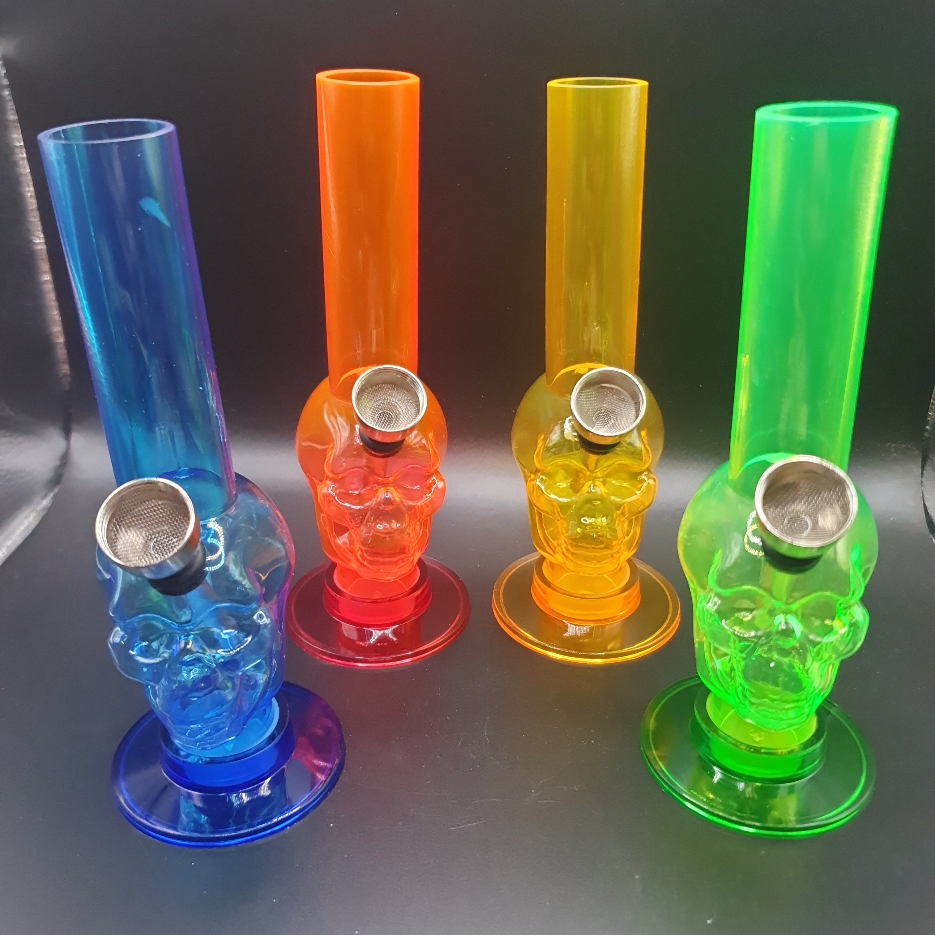 Plastic Mini Skull Bong - Mixed Colours