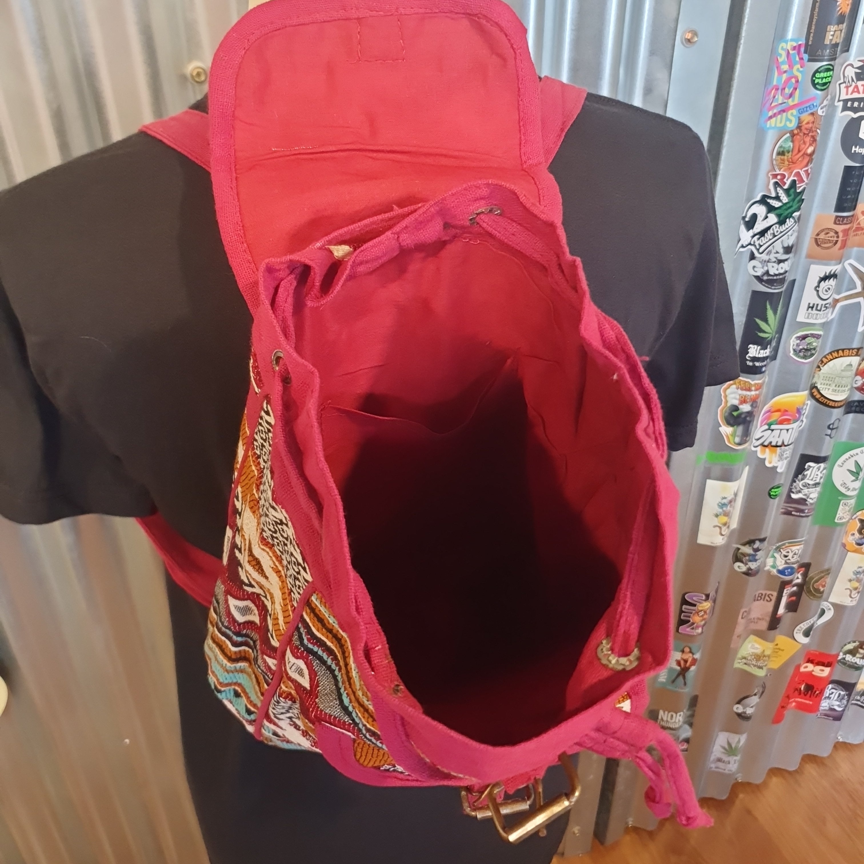 Handmade Jacqard Backpack from India - Chocolate