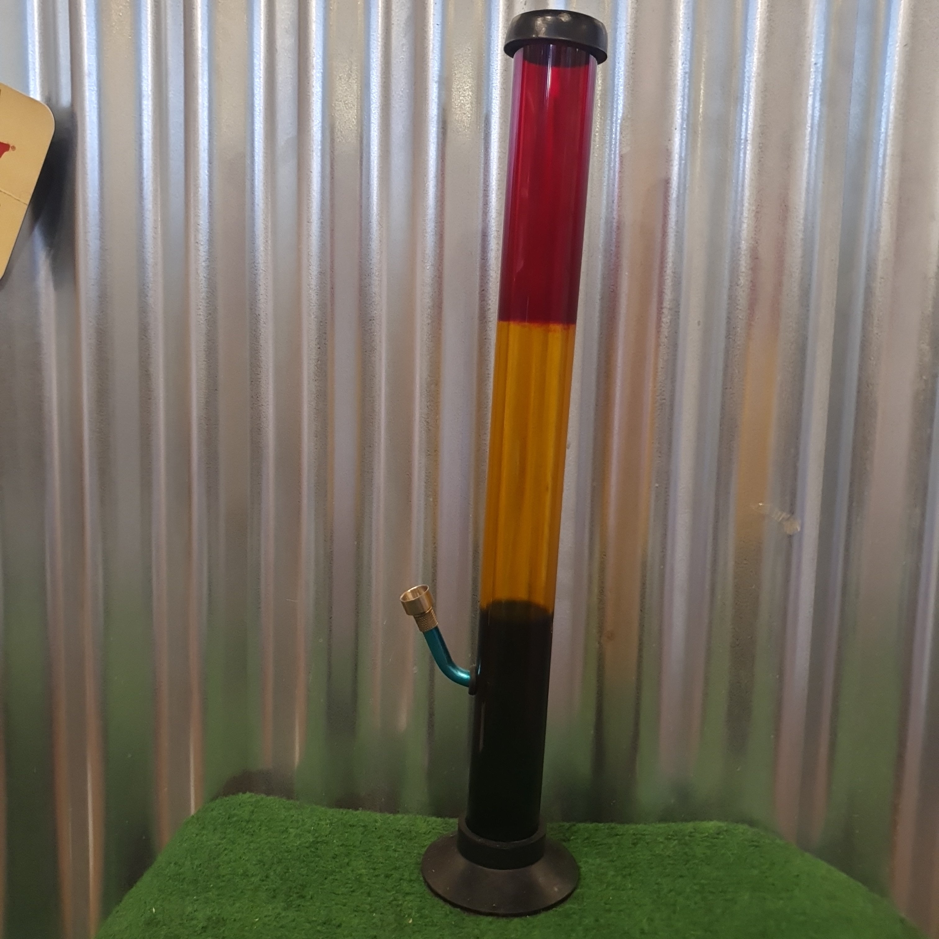 Large Plastic Bong - 48cm - Rasta Colours