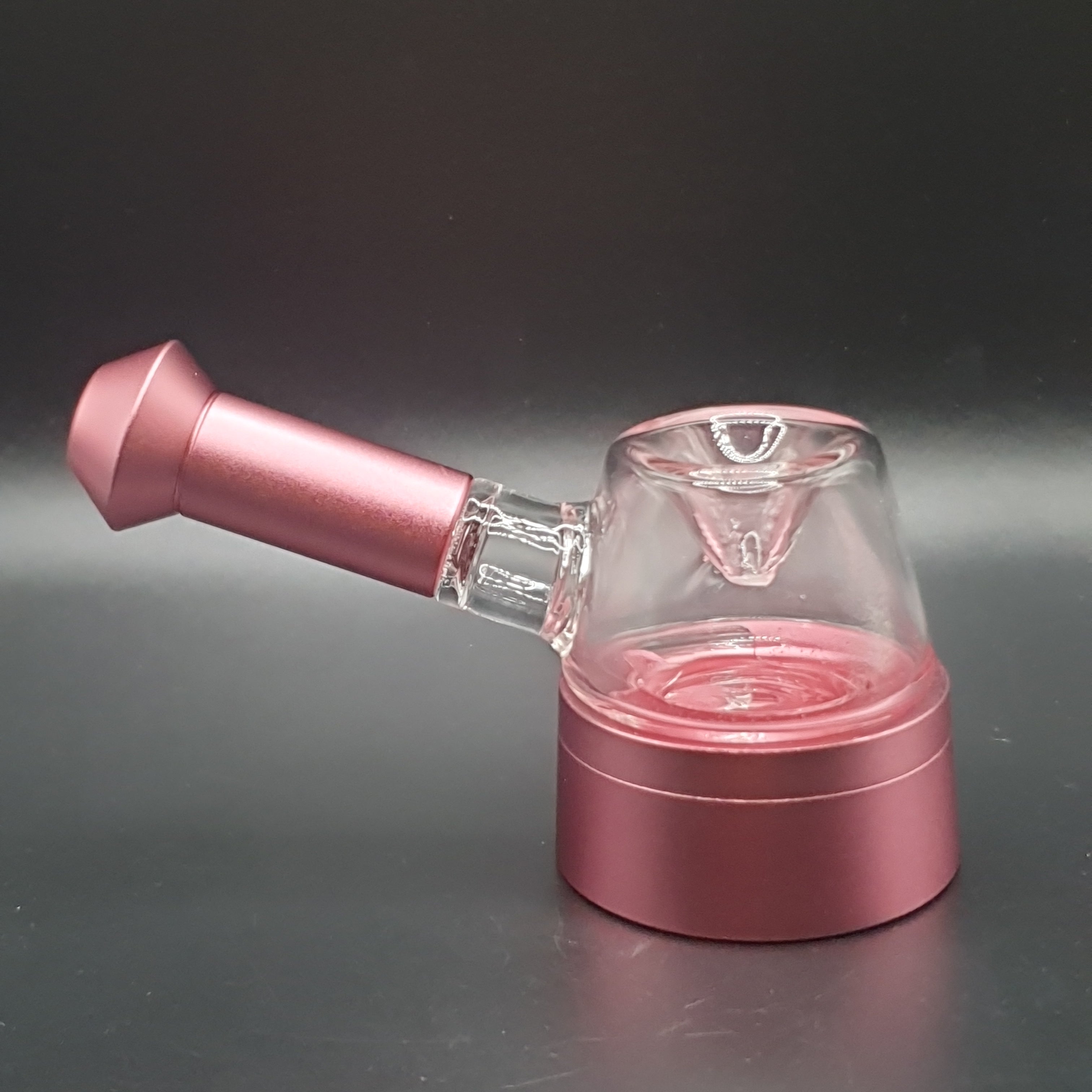 Aluminium Pipe with Glass Bowl - Pink