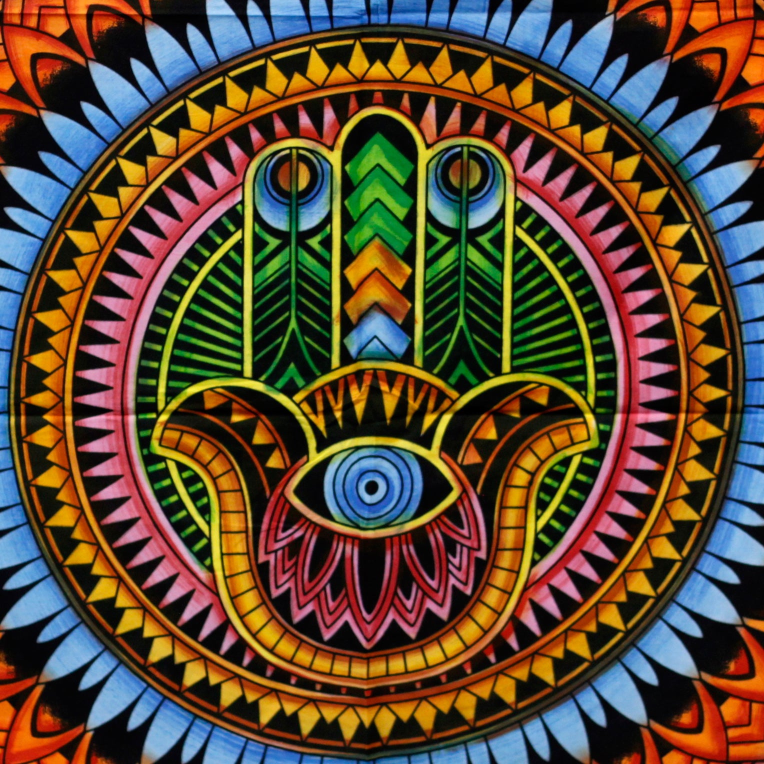 Cotton Wall Art - Hamsa Hand - 75x115cm