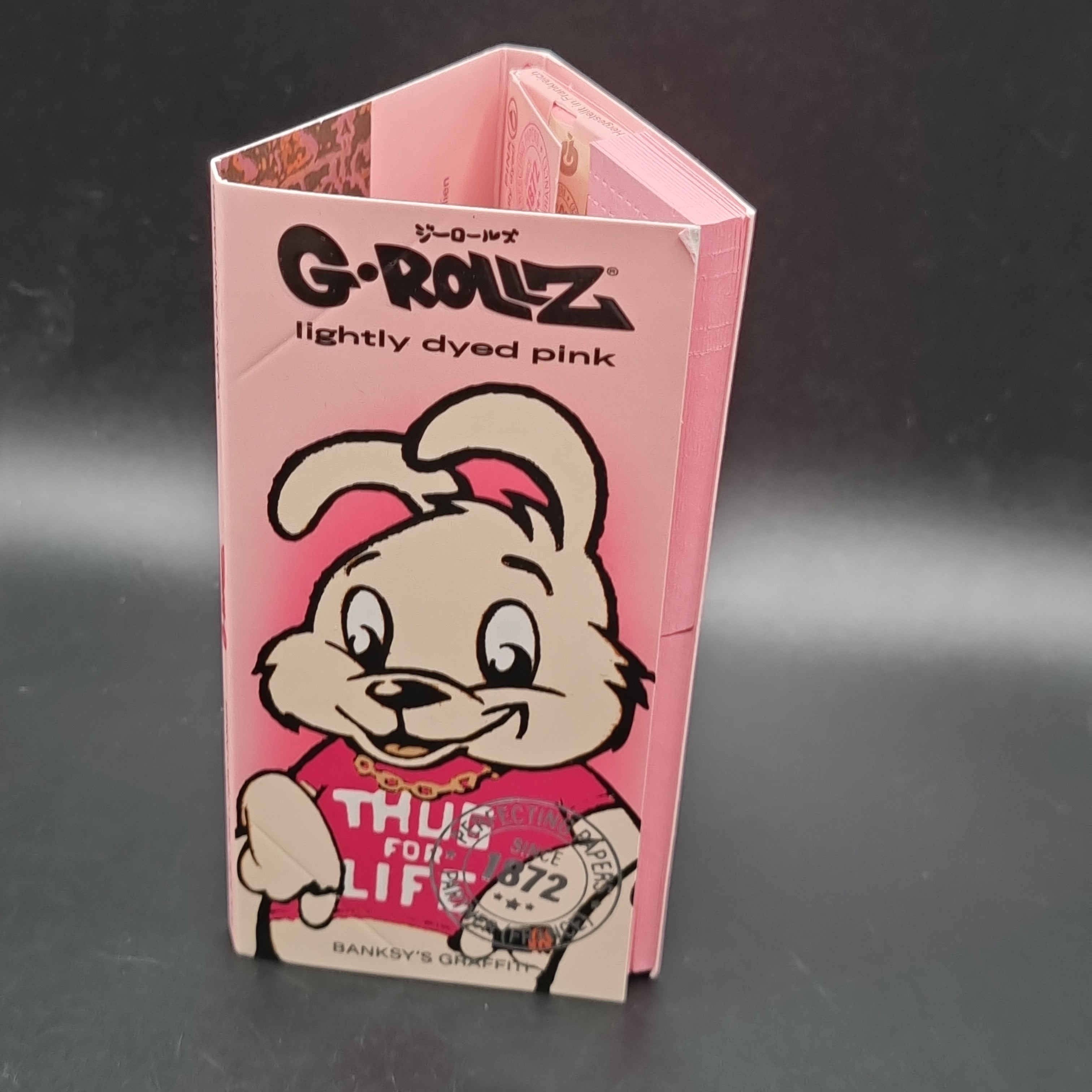 G-Rollz Banksy Graffiti Kingsize Slim, Tips, Poker & Tray - Thug For Life Bunny