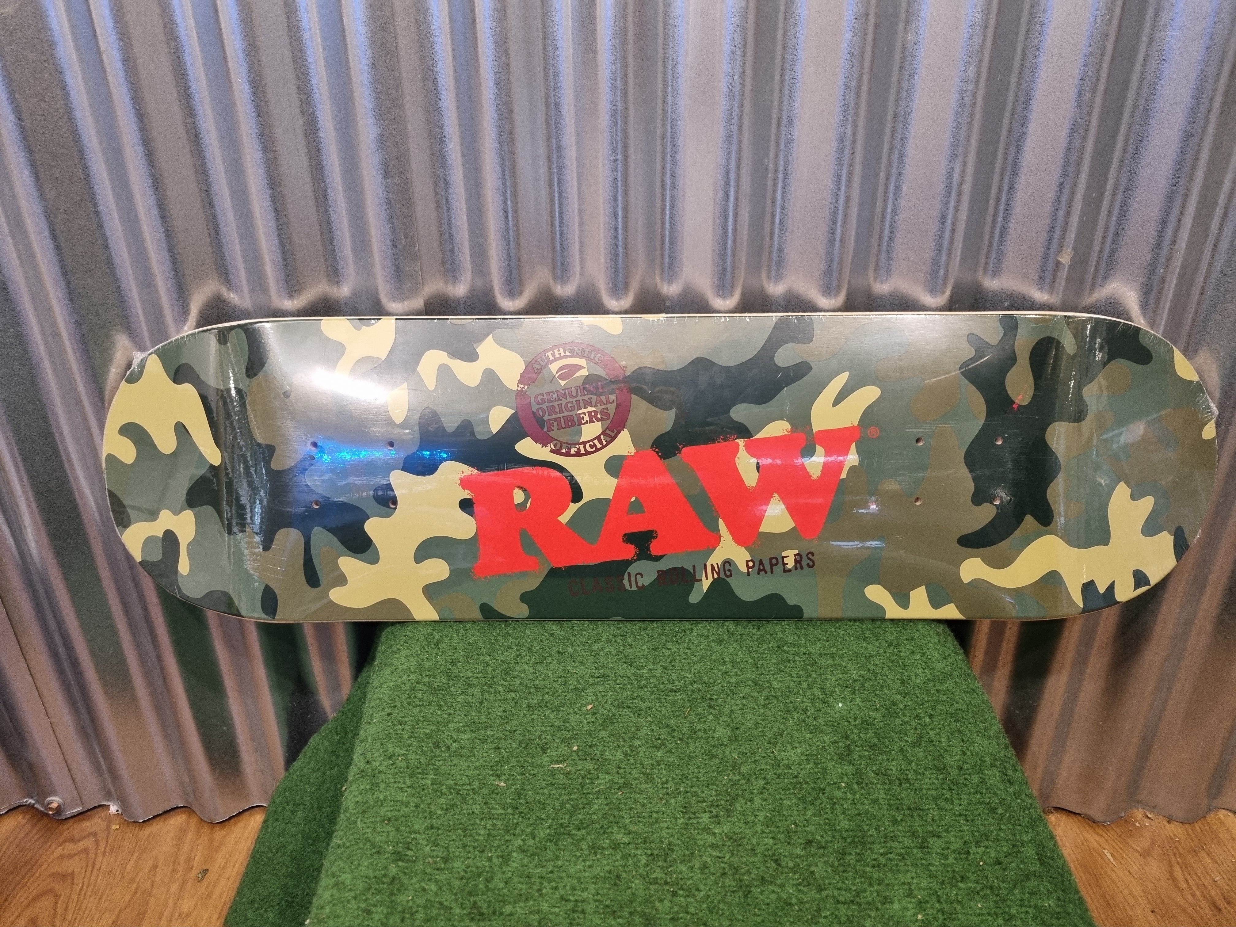 RAW Skate Board Deck - Black & Camo