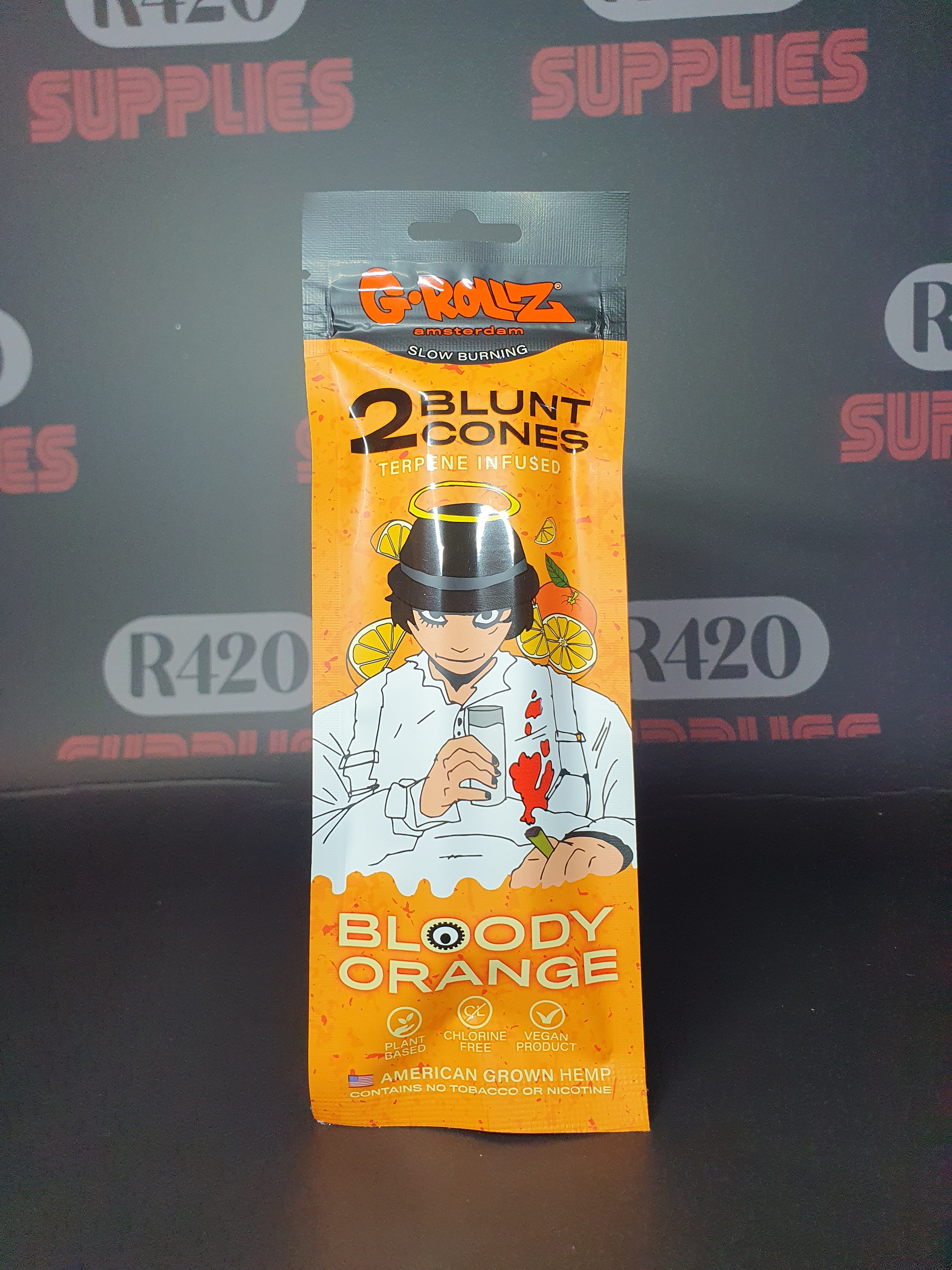 G-Rollz - Terpene Infused Pre-Rolled Blunt Cones - Bloody Orange