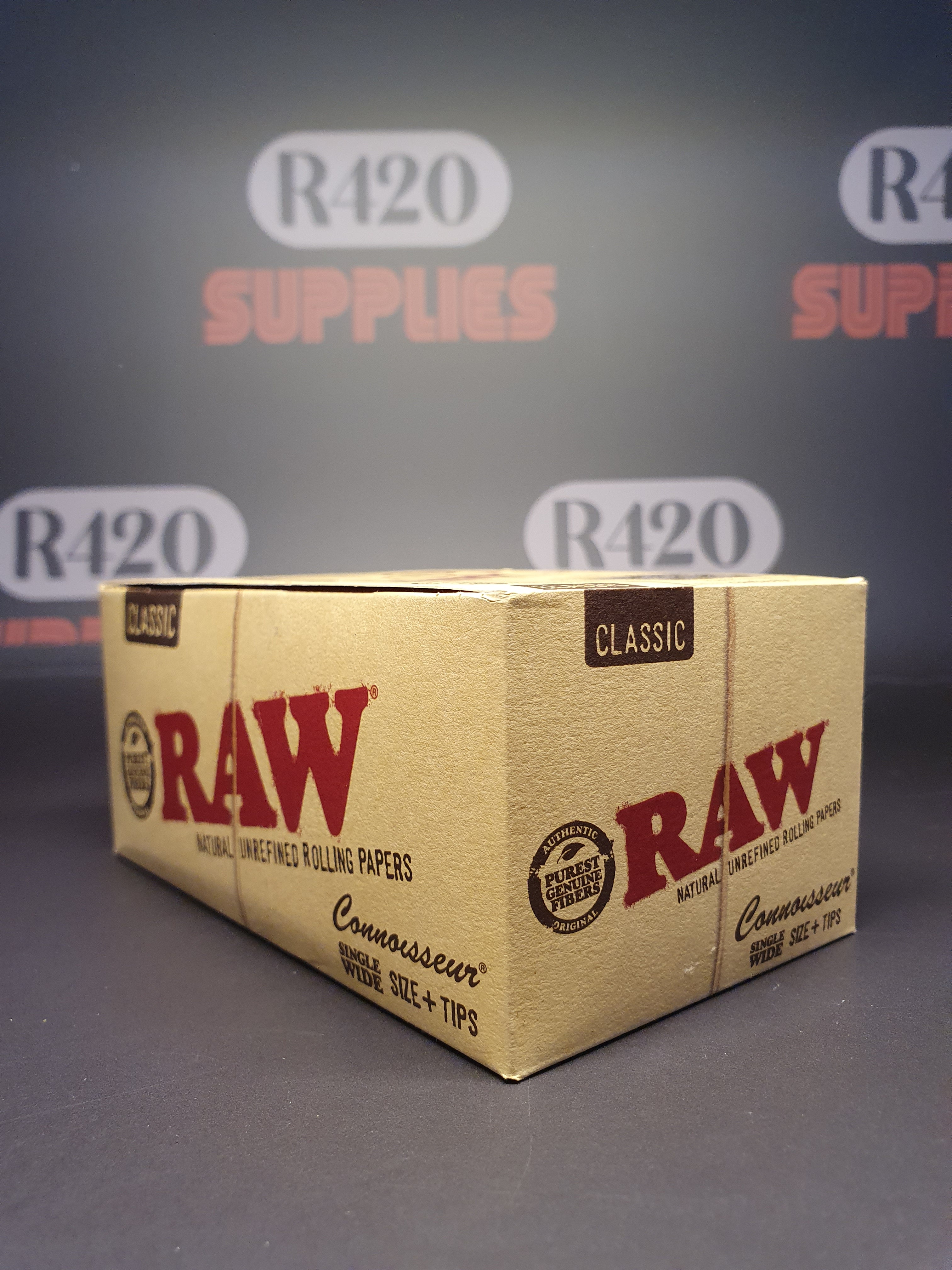 RAW Classic Single Wide - Single Window - Connoisseur - 50 Leaves & 50 Tips