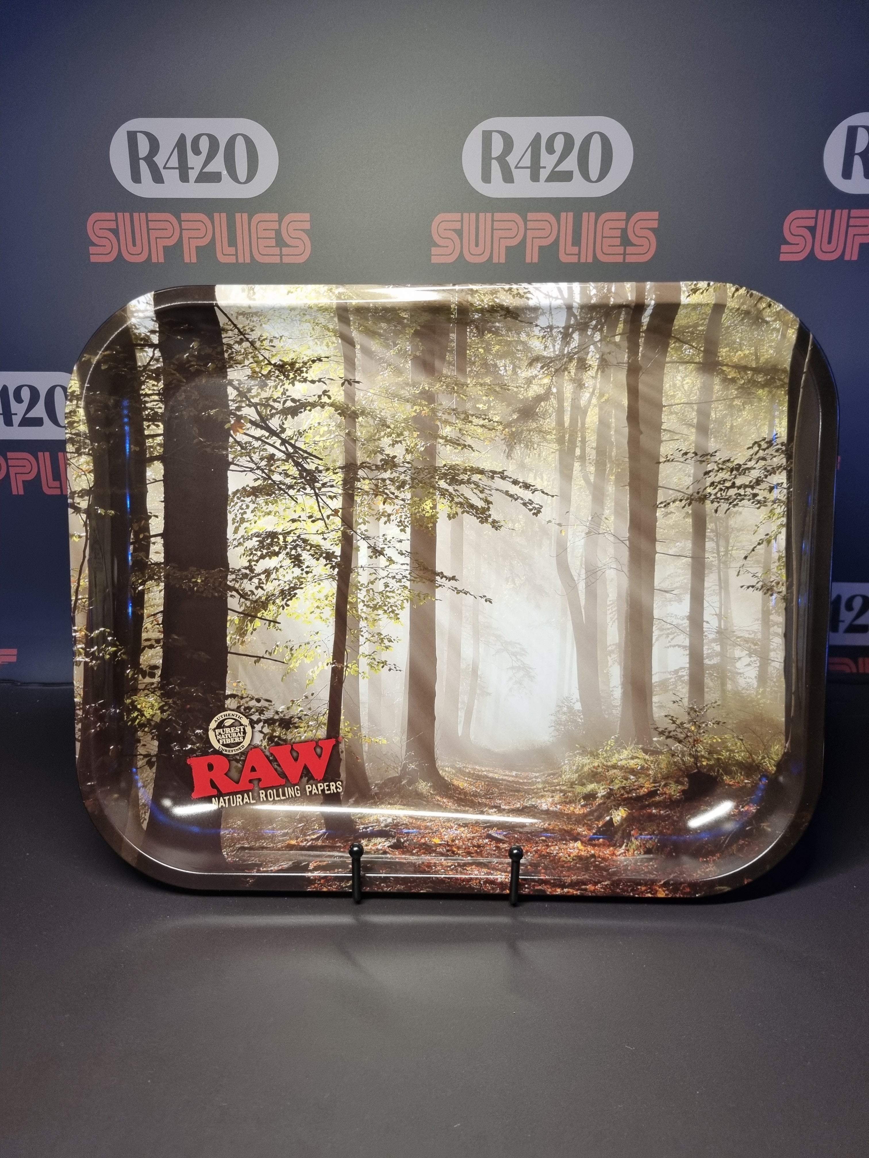 RAW Metal Rolling Tray - Smokey Forest - Large