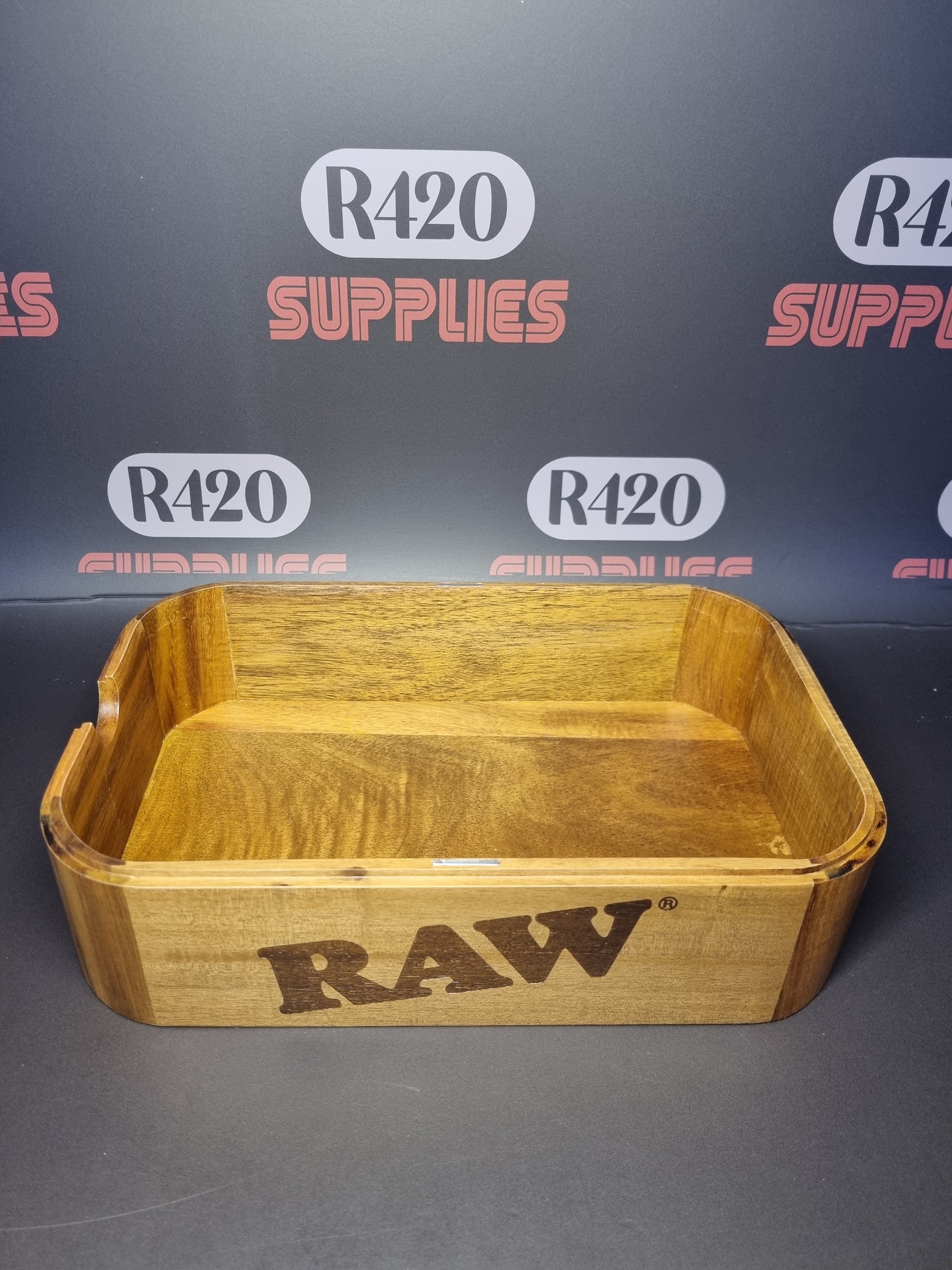 RAW Wooden Stash Box with Tray Lid