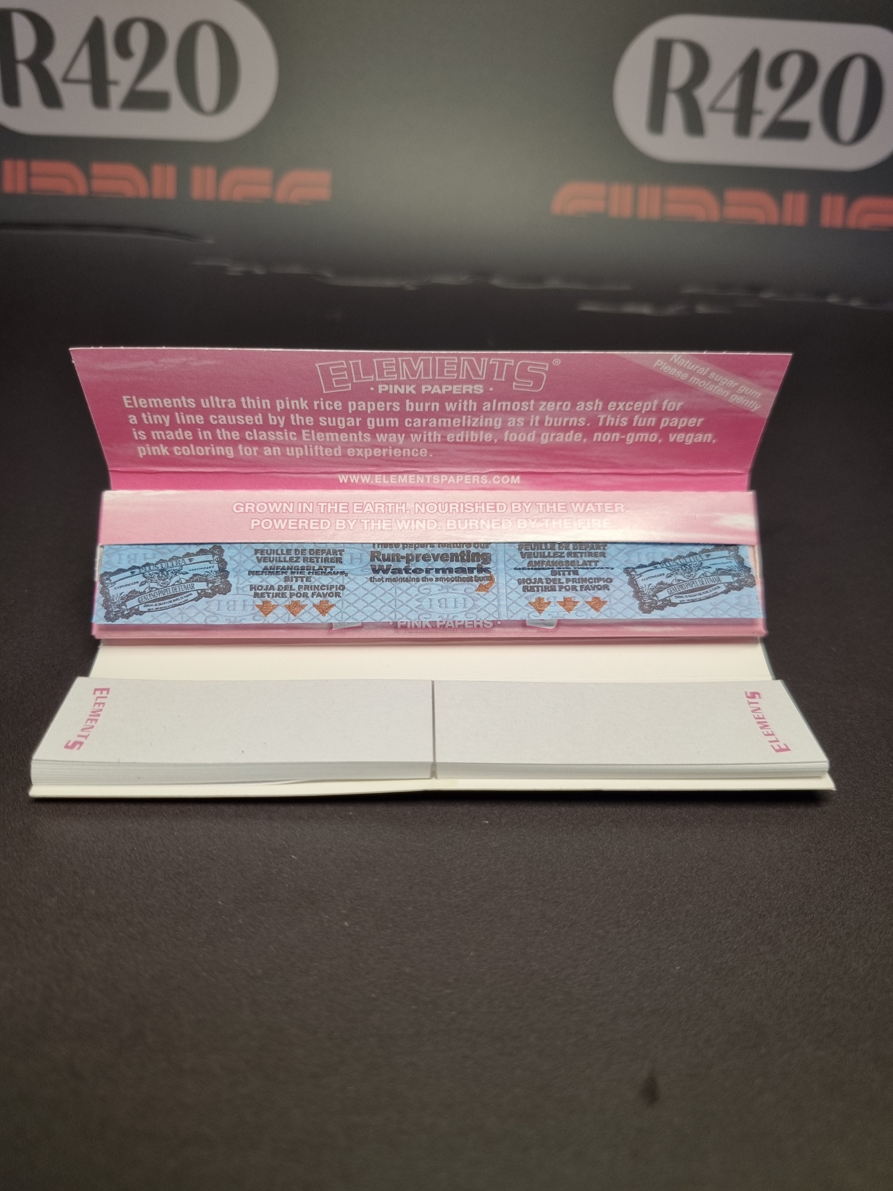 Elements Pink Kingsize Slim Connoisseur - Ultra Thin Papers and tips