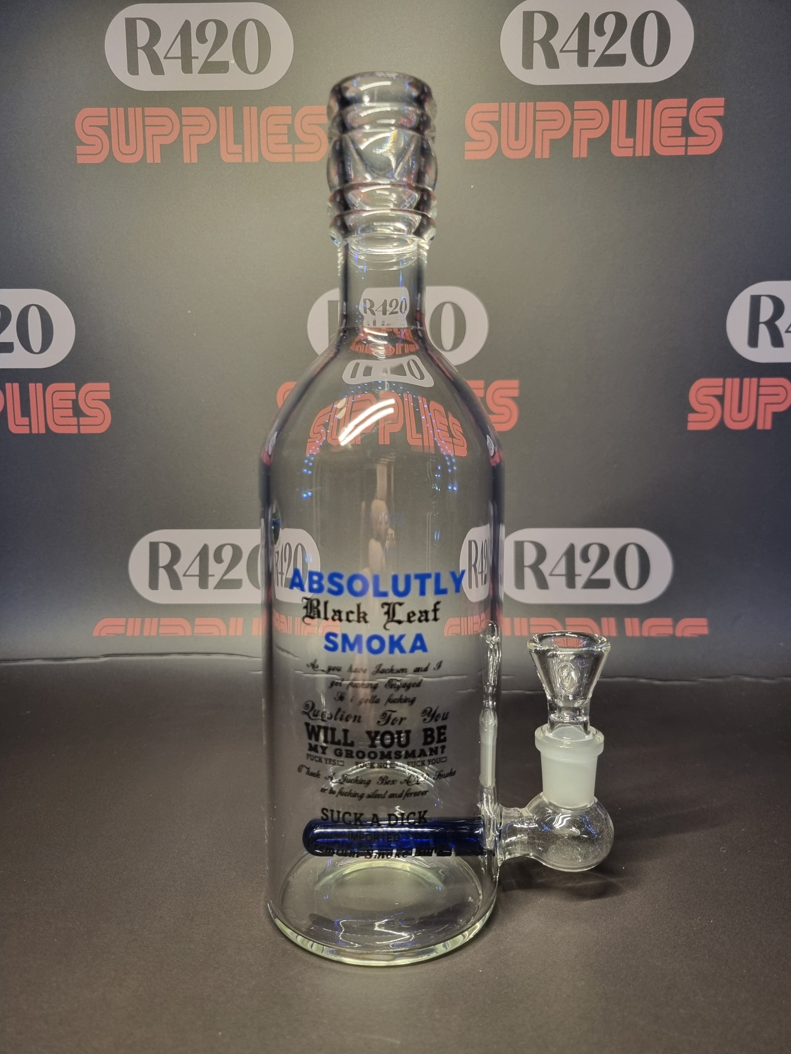 Black Leaf - "Vodka" Bottle Bong  - H240mm