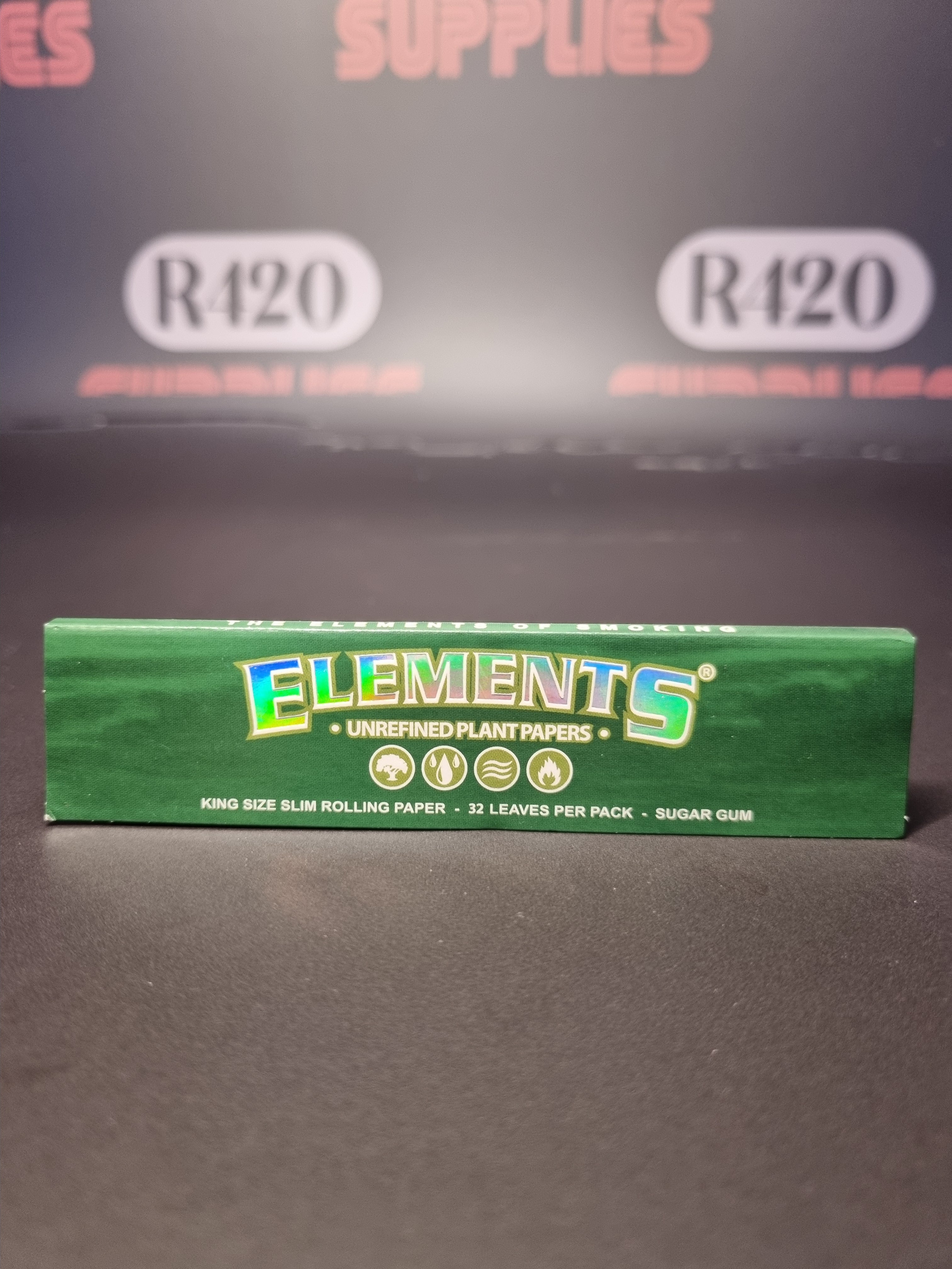 Elements Green Kingsize Slim  - Unrefined Plant Papers