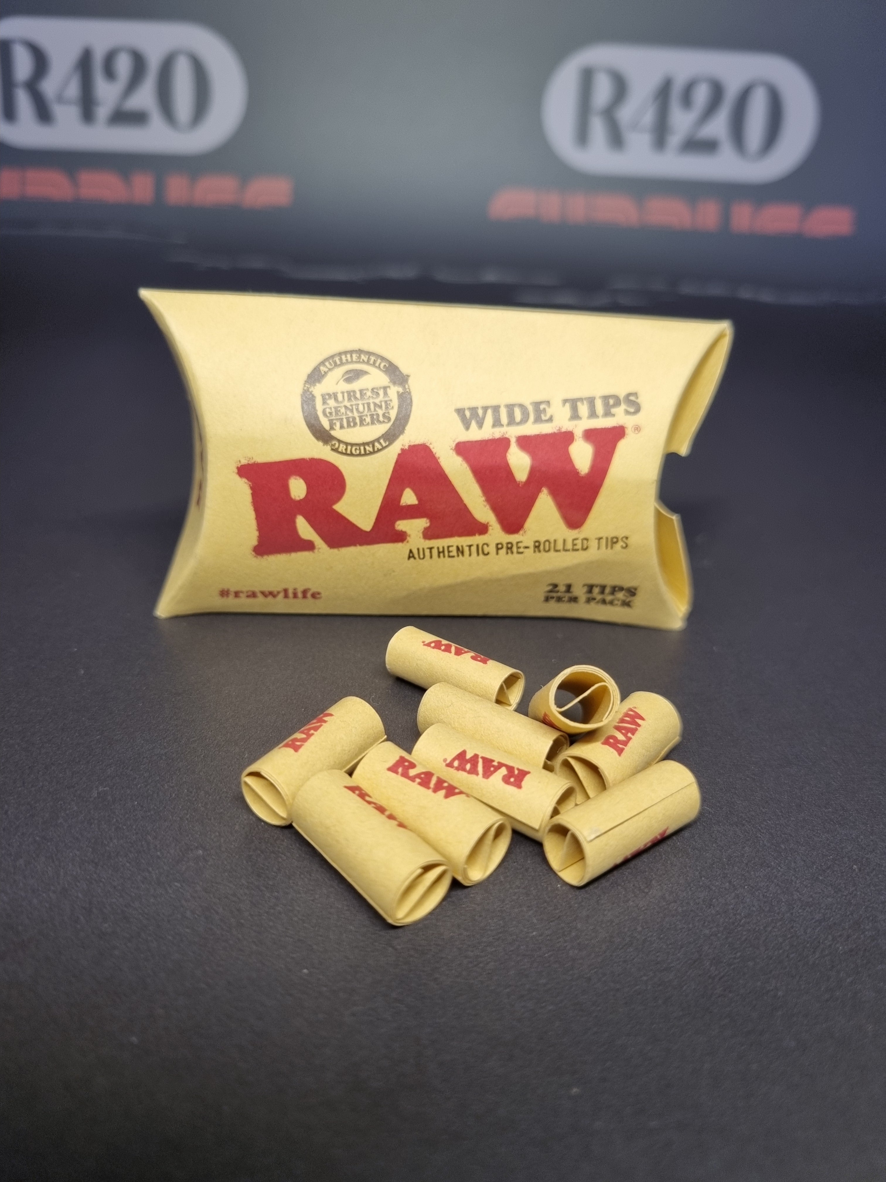 RAW Pre-Rolled WIDE Tips - 21 Pack