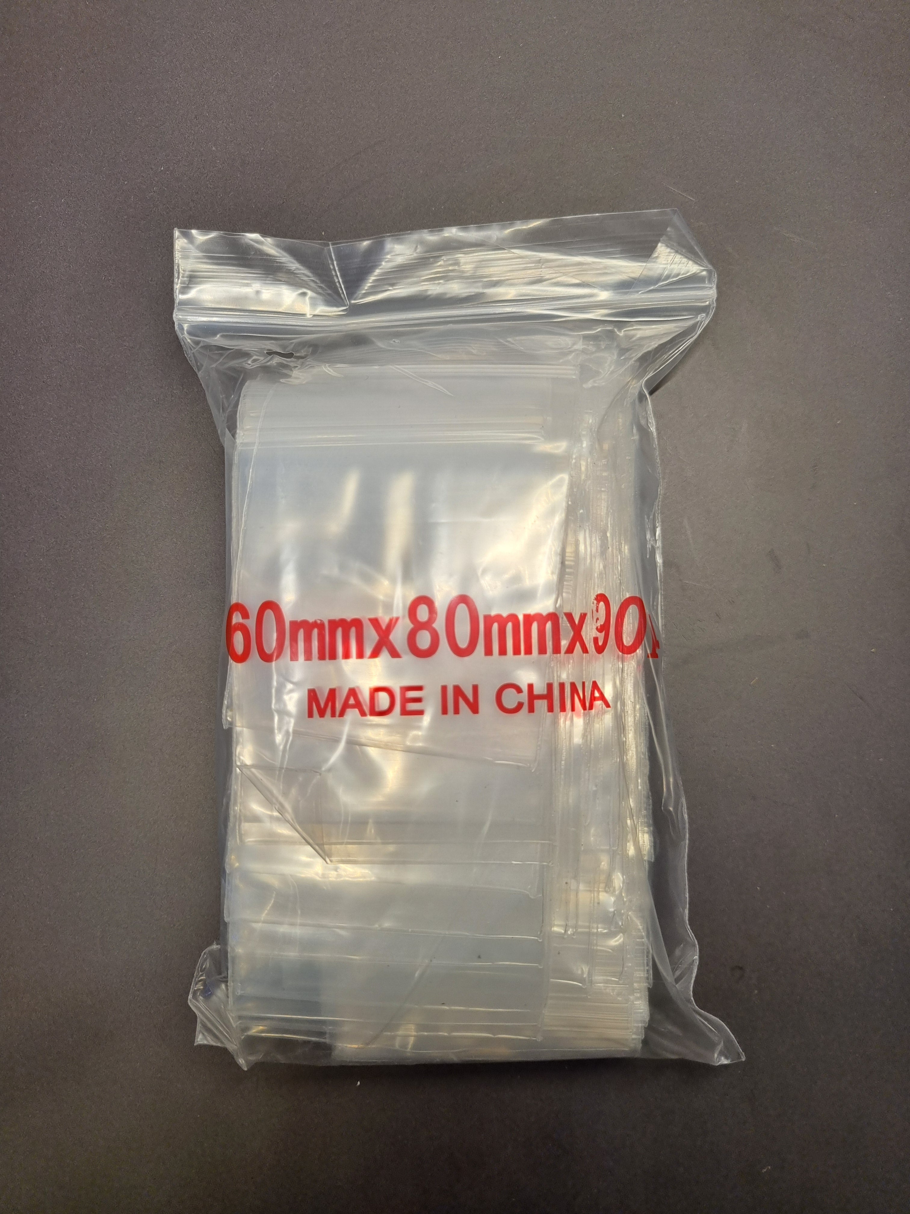 Ziplock Bag - Clear -60x80mm - 90ų Strong