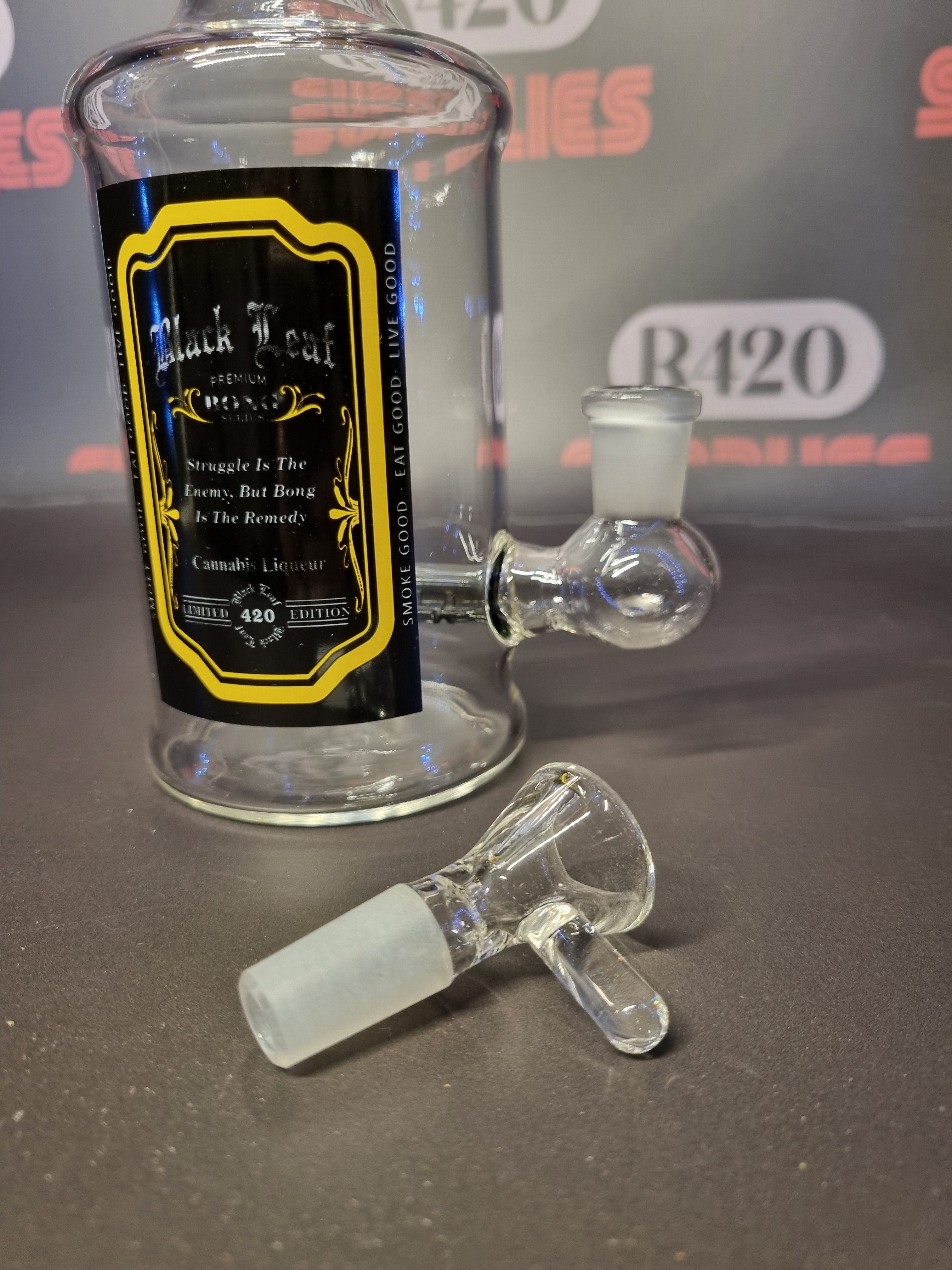 Black Leaf - "Whisky" Bottle Bong  - H240mm