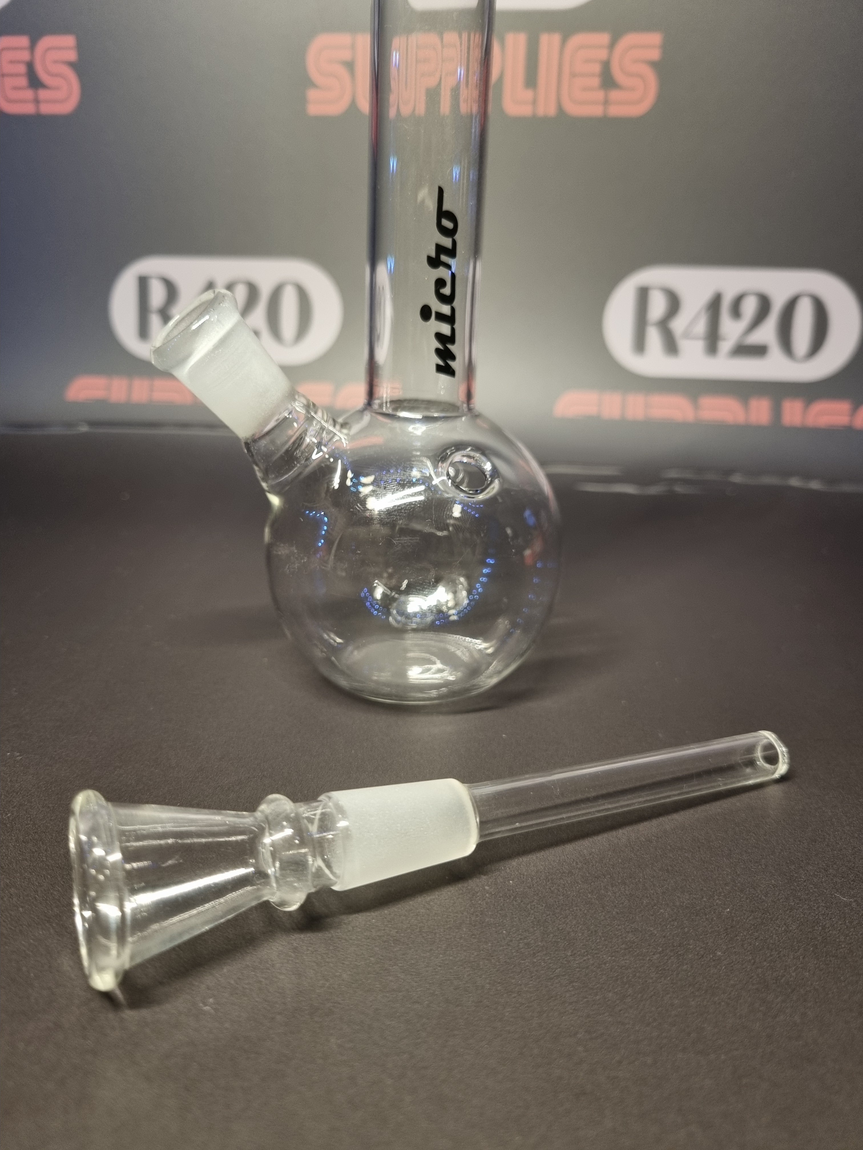 Micro Glass Bong - H: 16cm