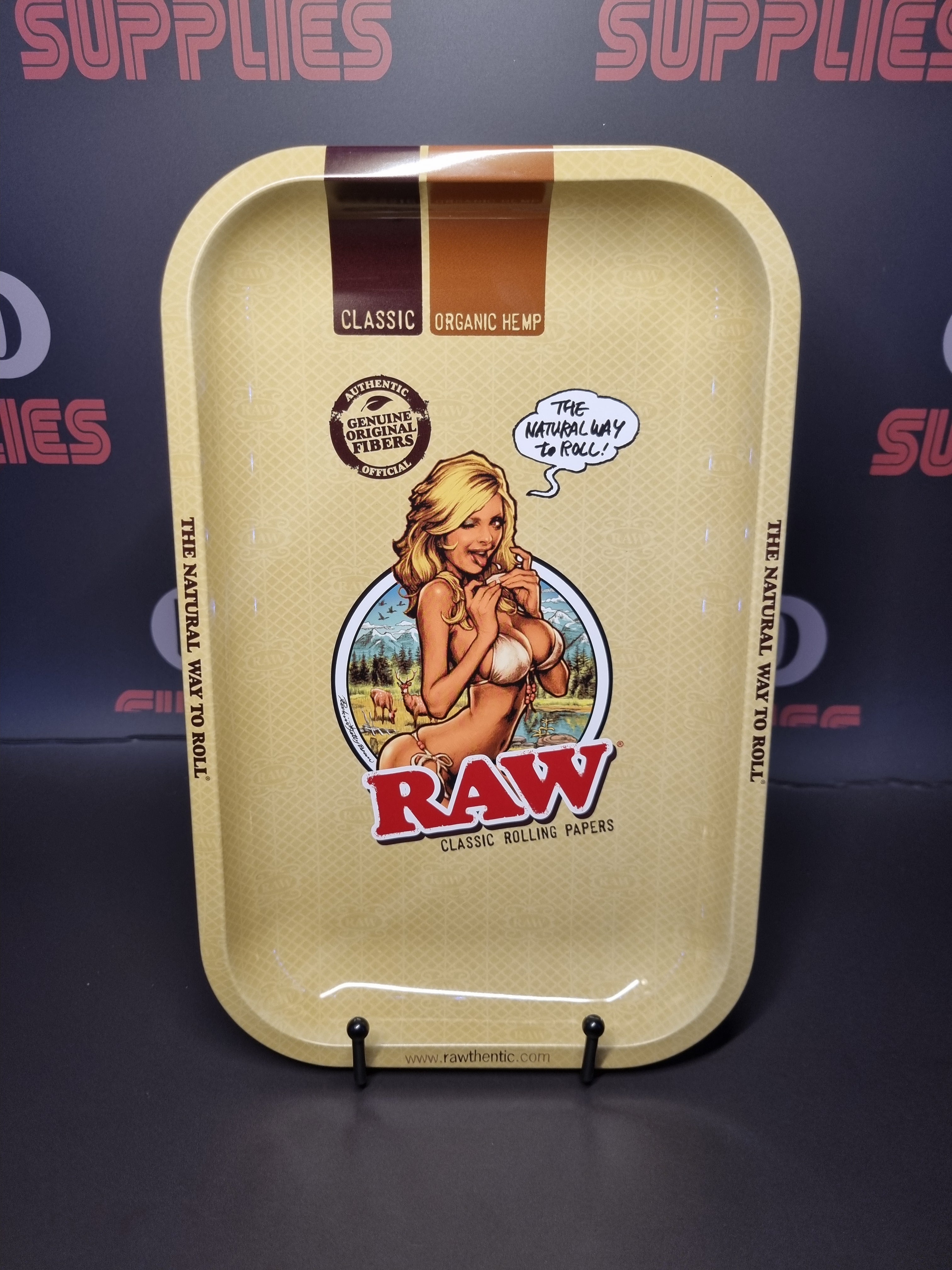 RAW Metal Rolling Tray - Bikini Girl - Small