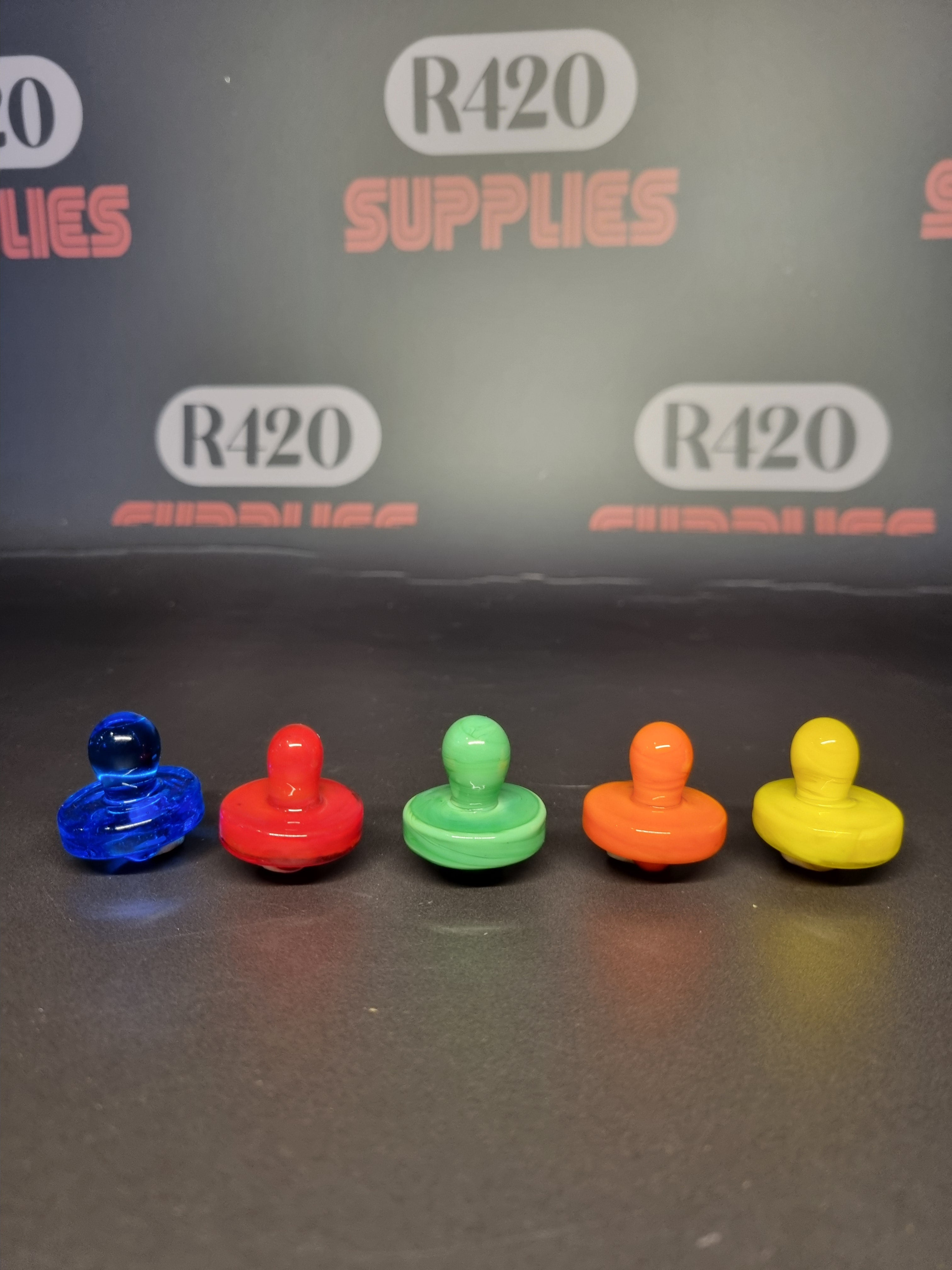 Glass Carb Cap - Spinning Top - Mixed Colours