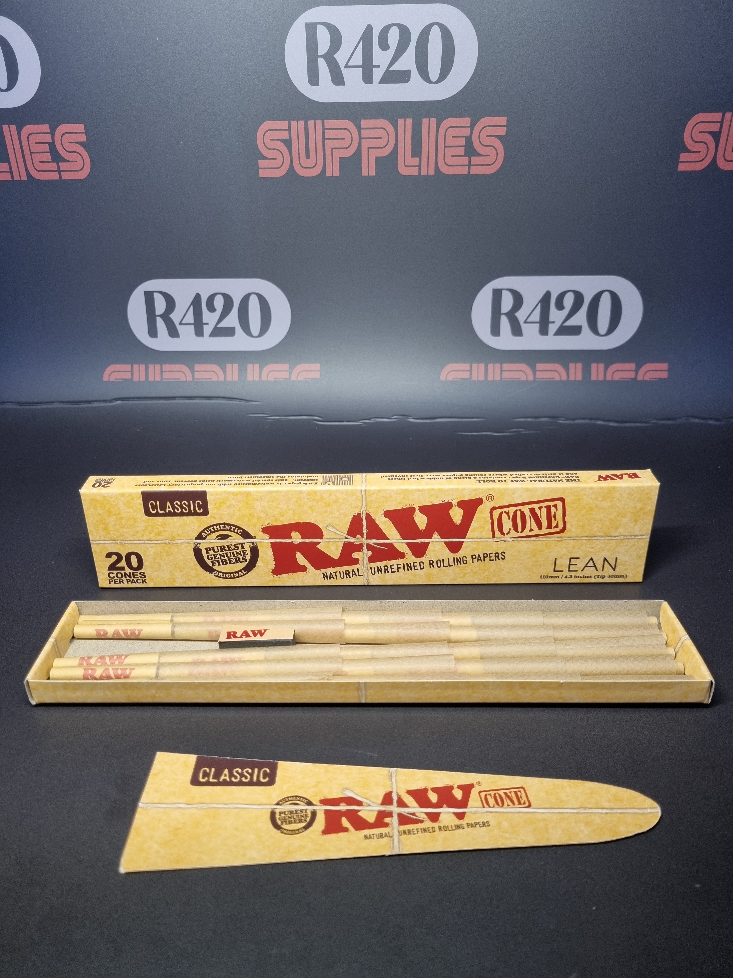 RAW Classic Lean Cones - 20 Pack