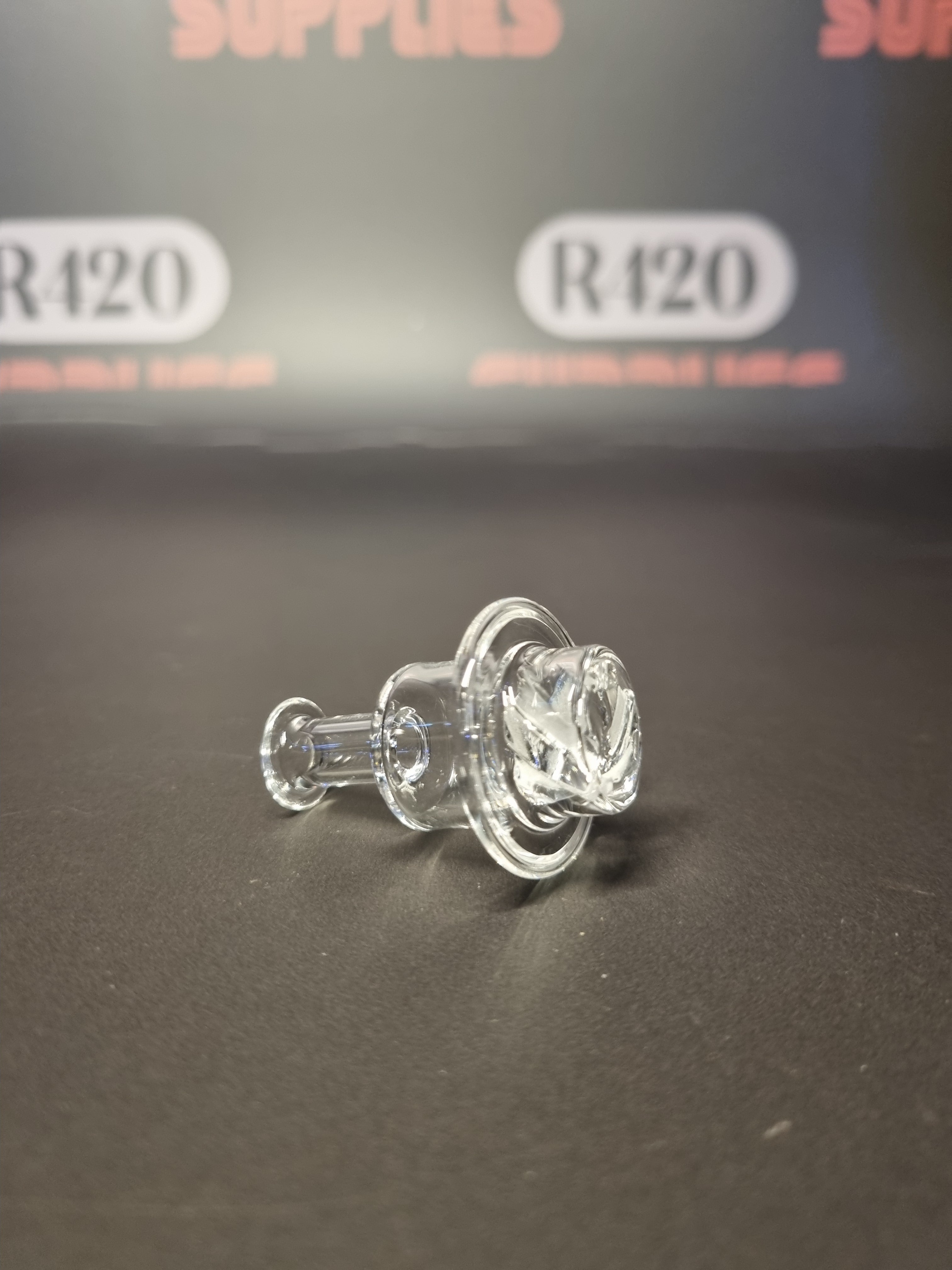 Quartz Banger with Spinner Carb Cap & Pearls - 18mm Male Joint