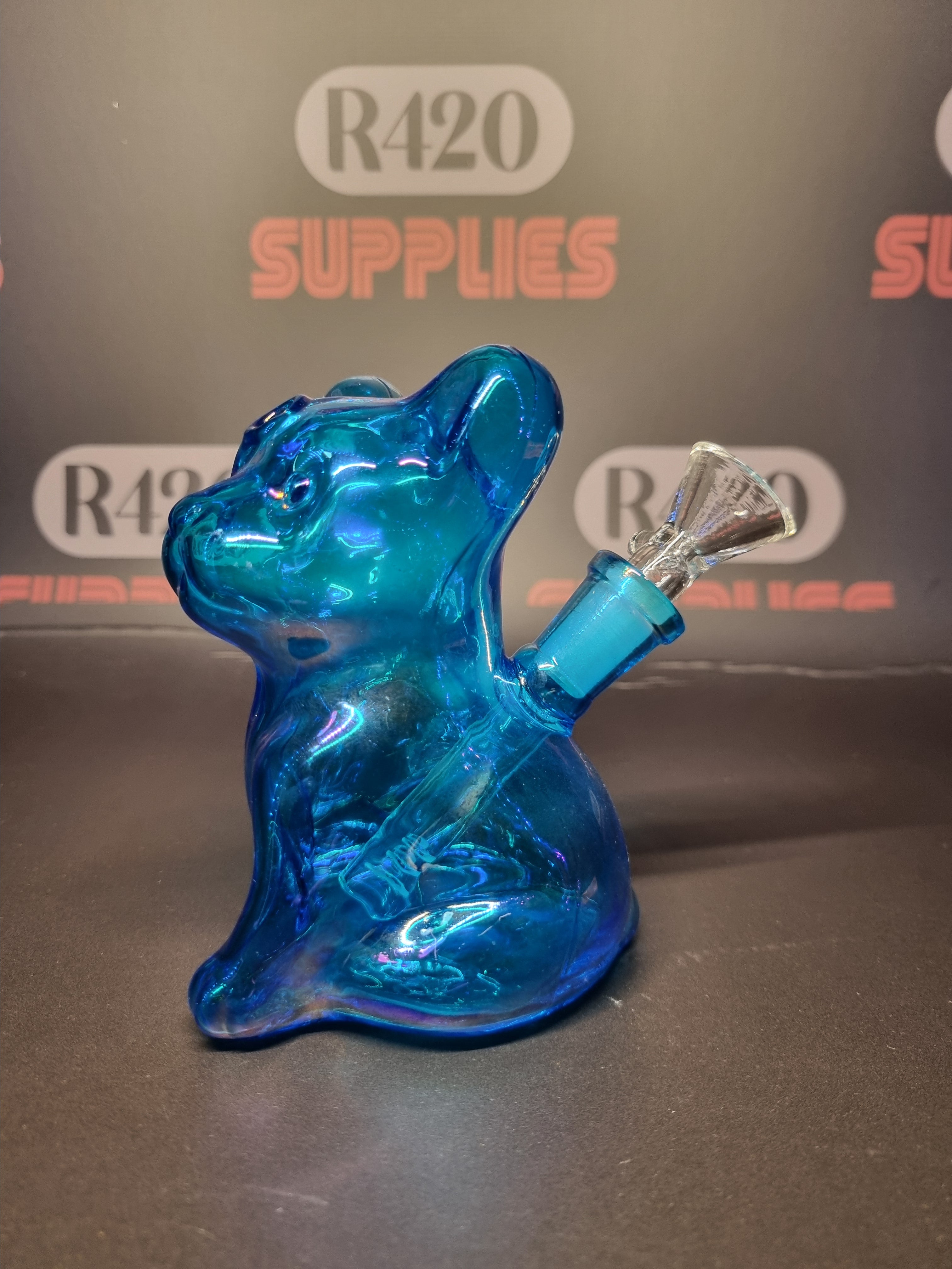 Frenchie Glass Bong -11cm - Blue