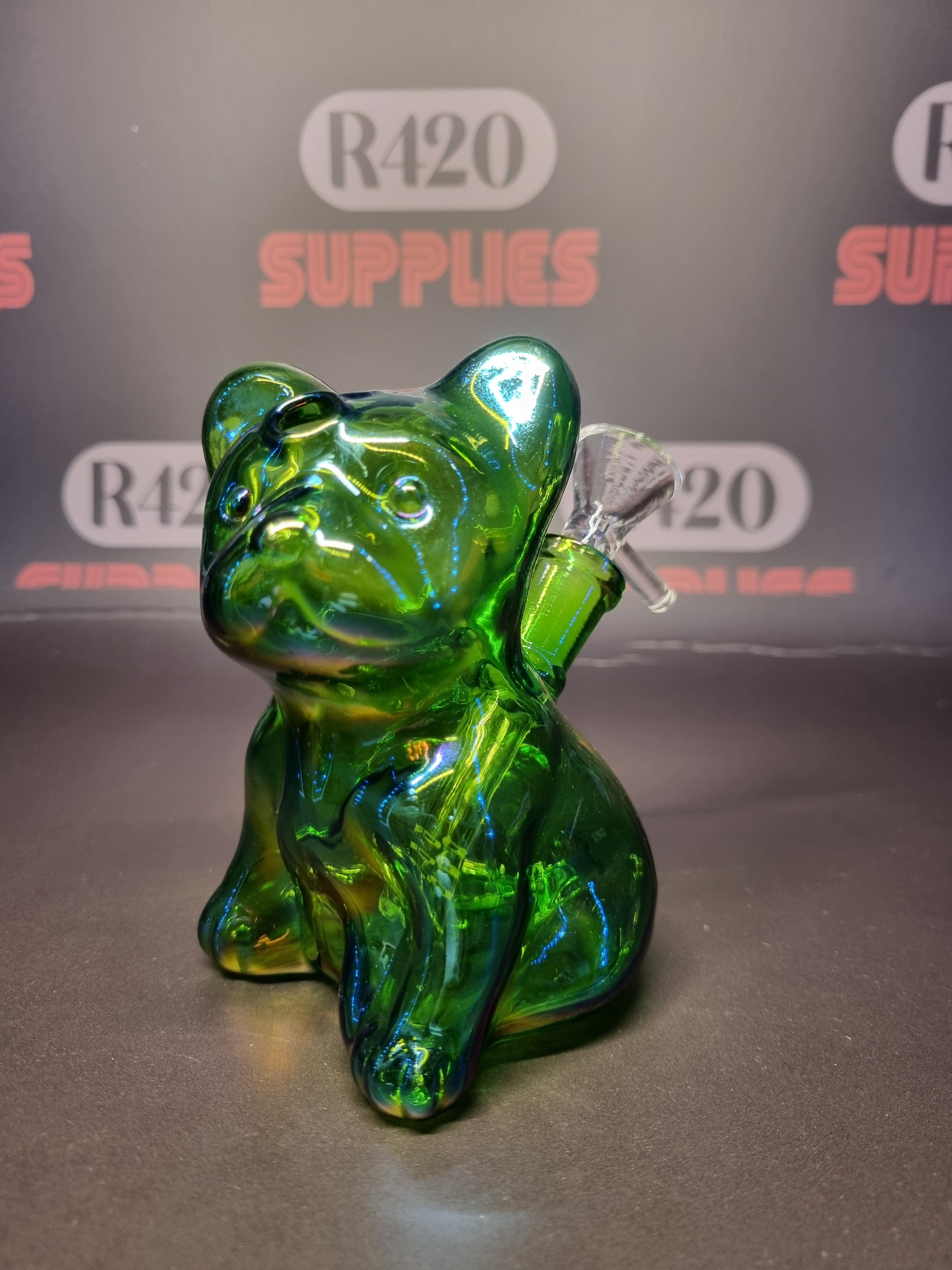 Frenchie Glass Bong -11cm - Green