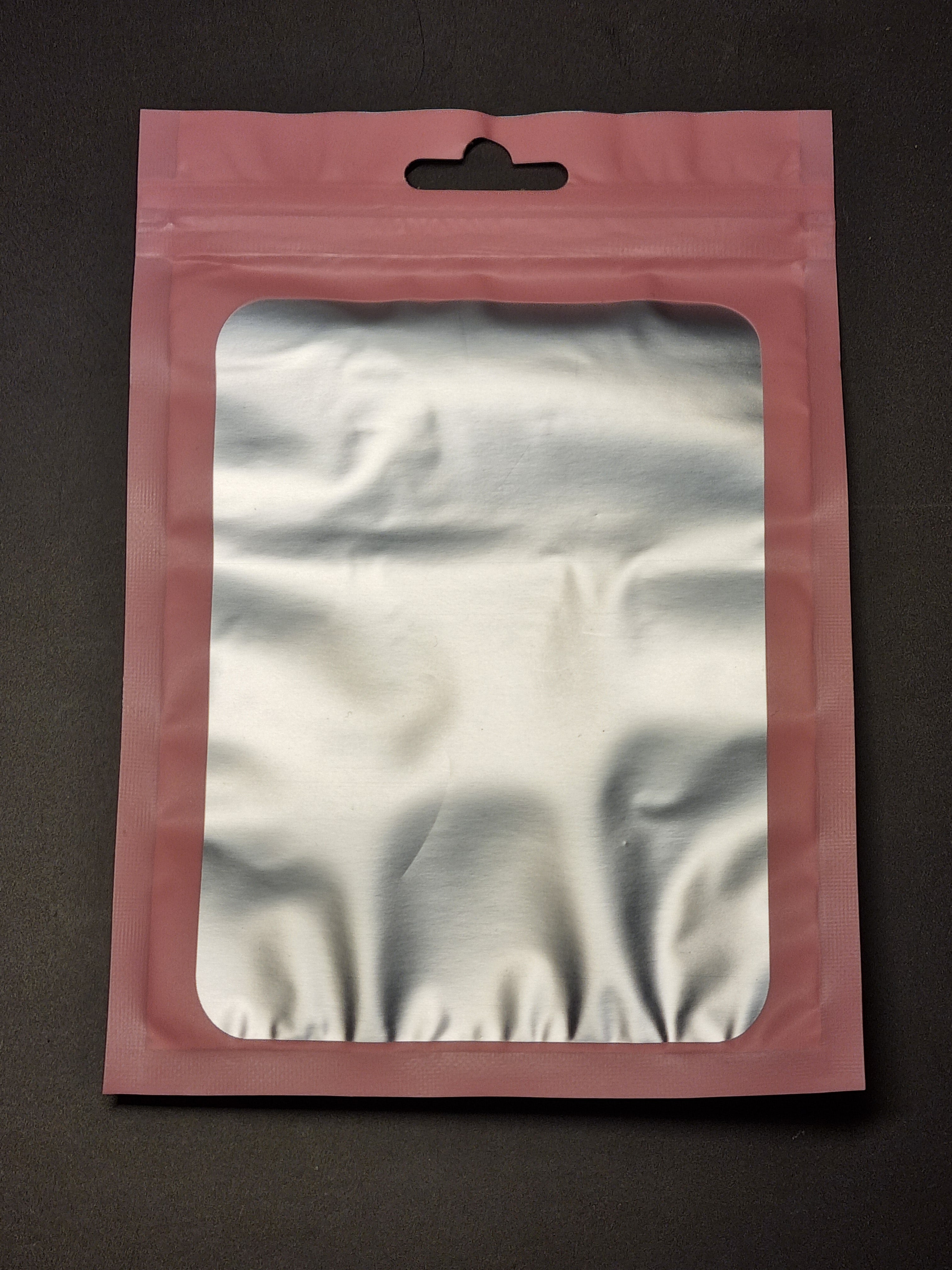 Mylar Ziplock Bag - Pink - 10.5x15cm (50)