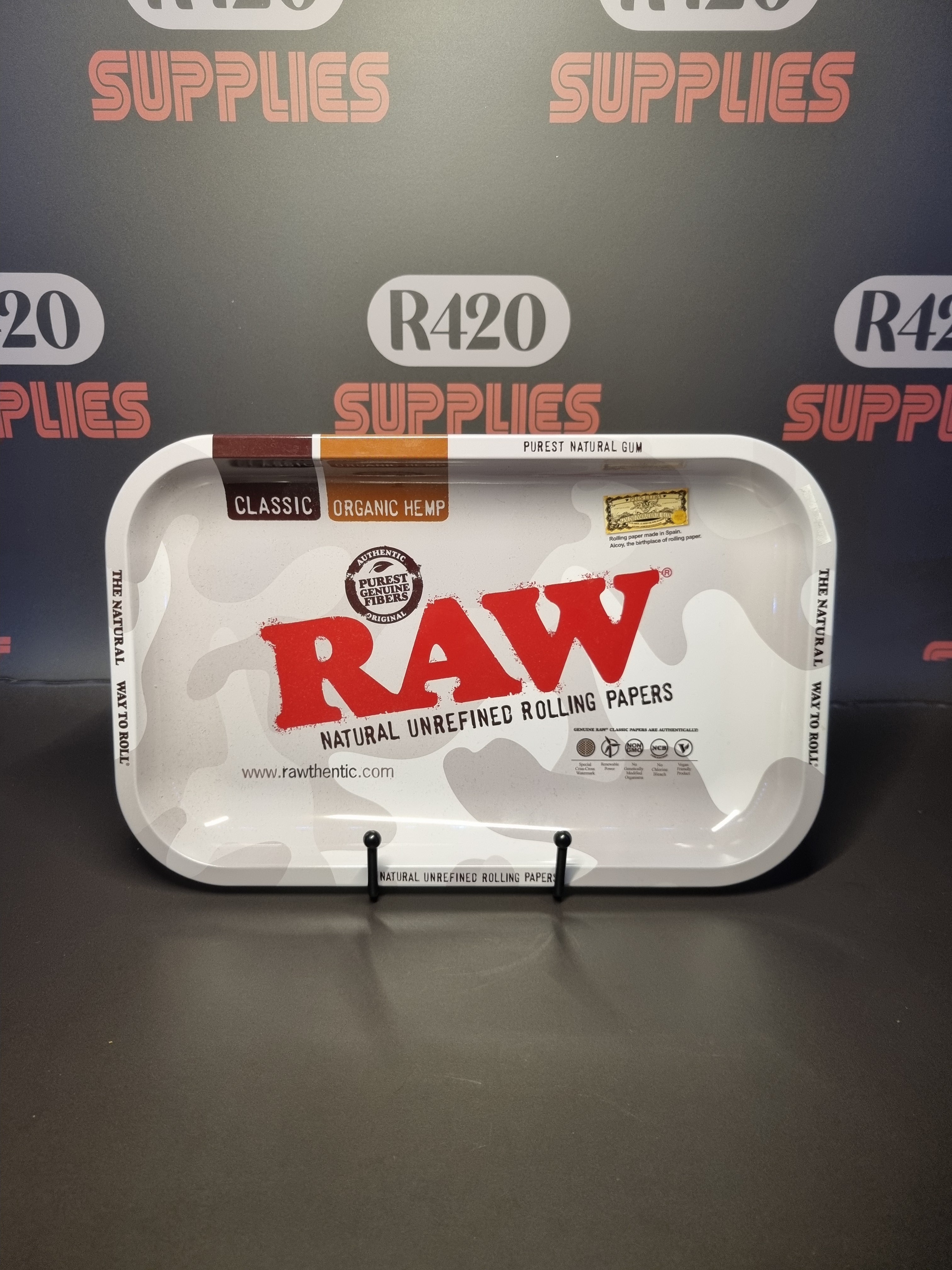 RAW Metal Rolling Tray - Arctic Camo - Small