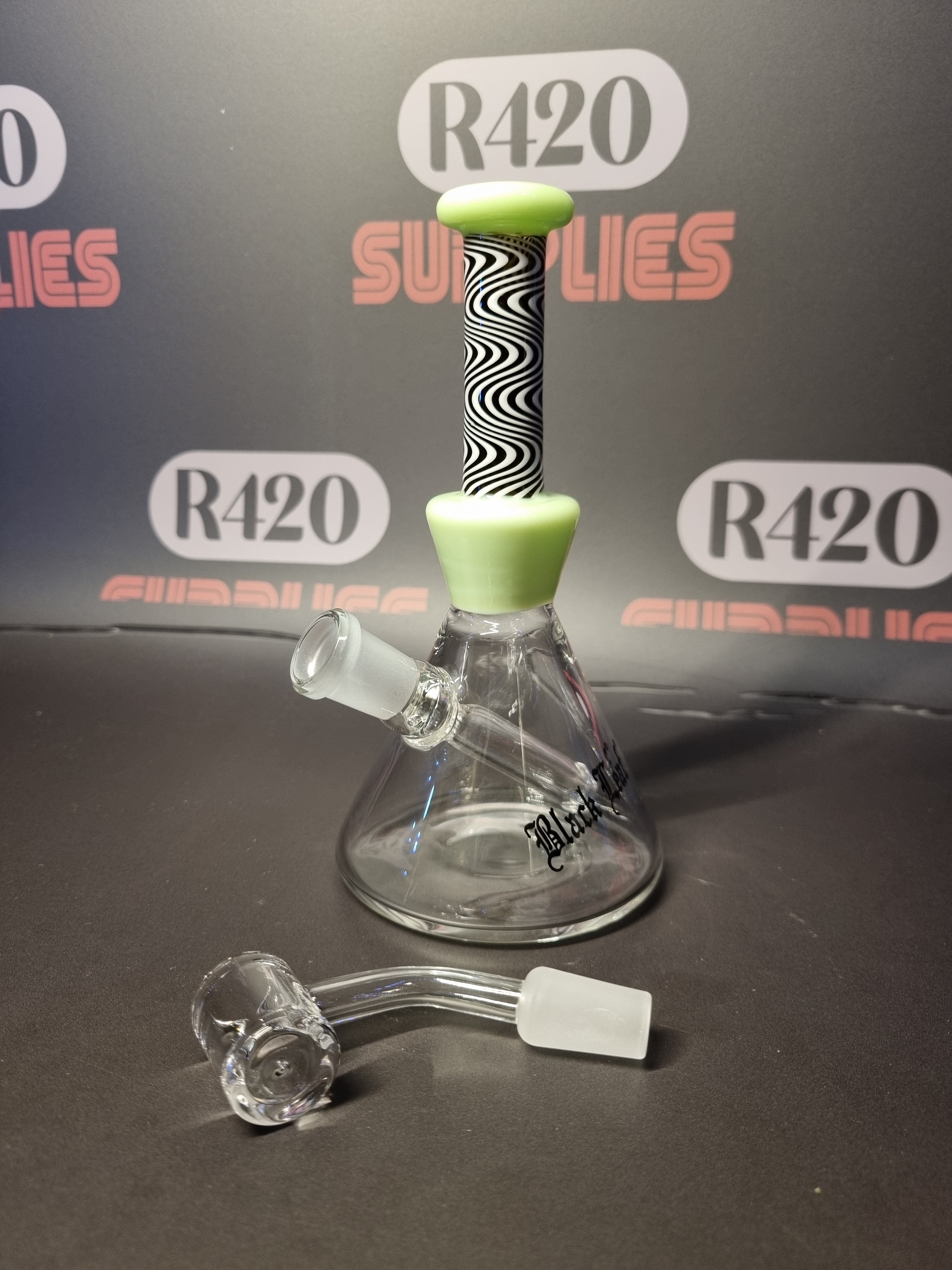 Black Leaf - Glass Dab Rig - H160mm