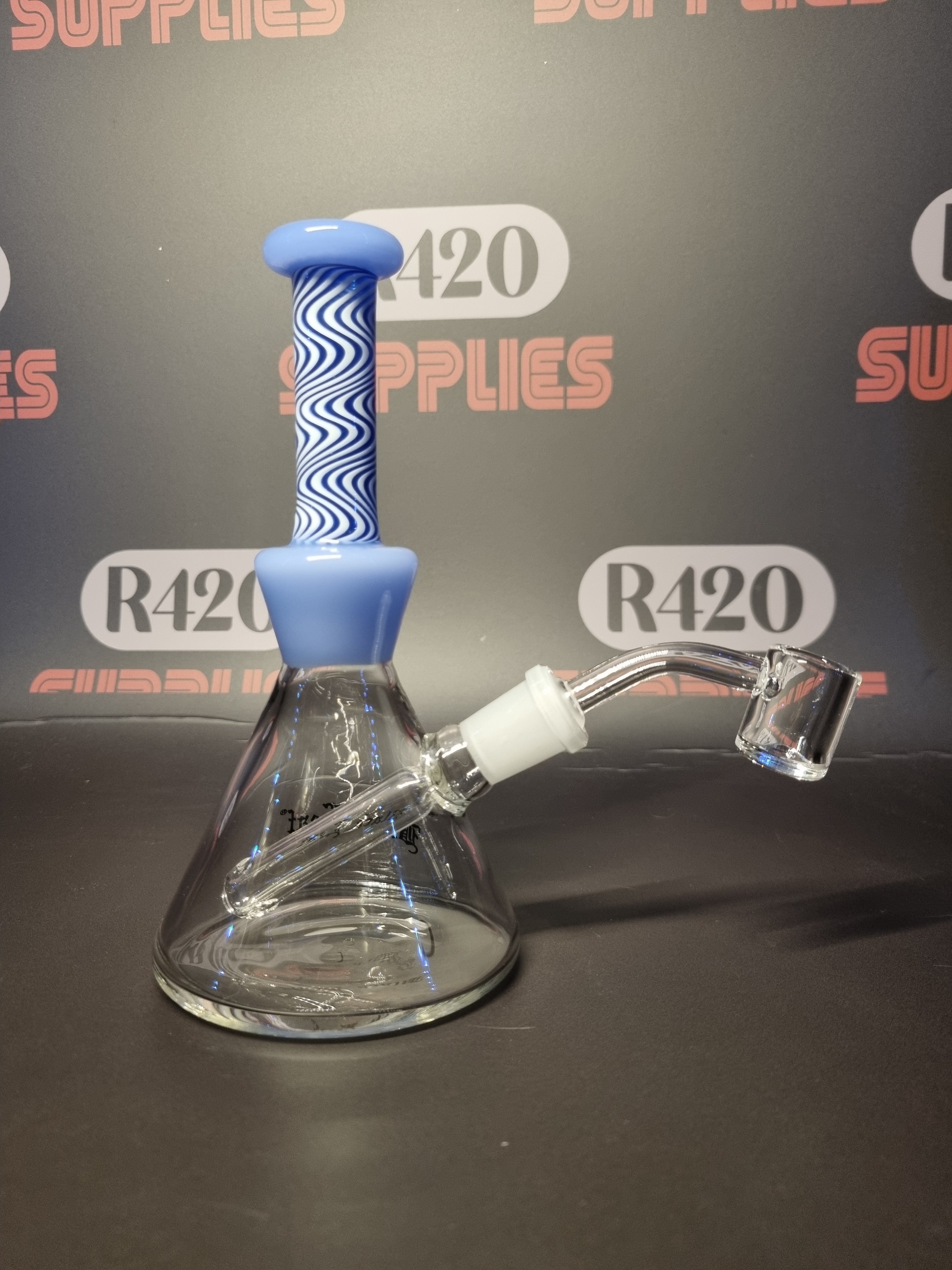 Black Leaf - Glass Dab Rig - H160mm - Blue