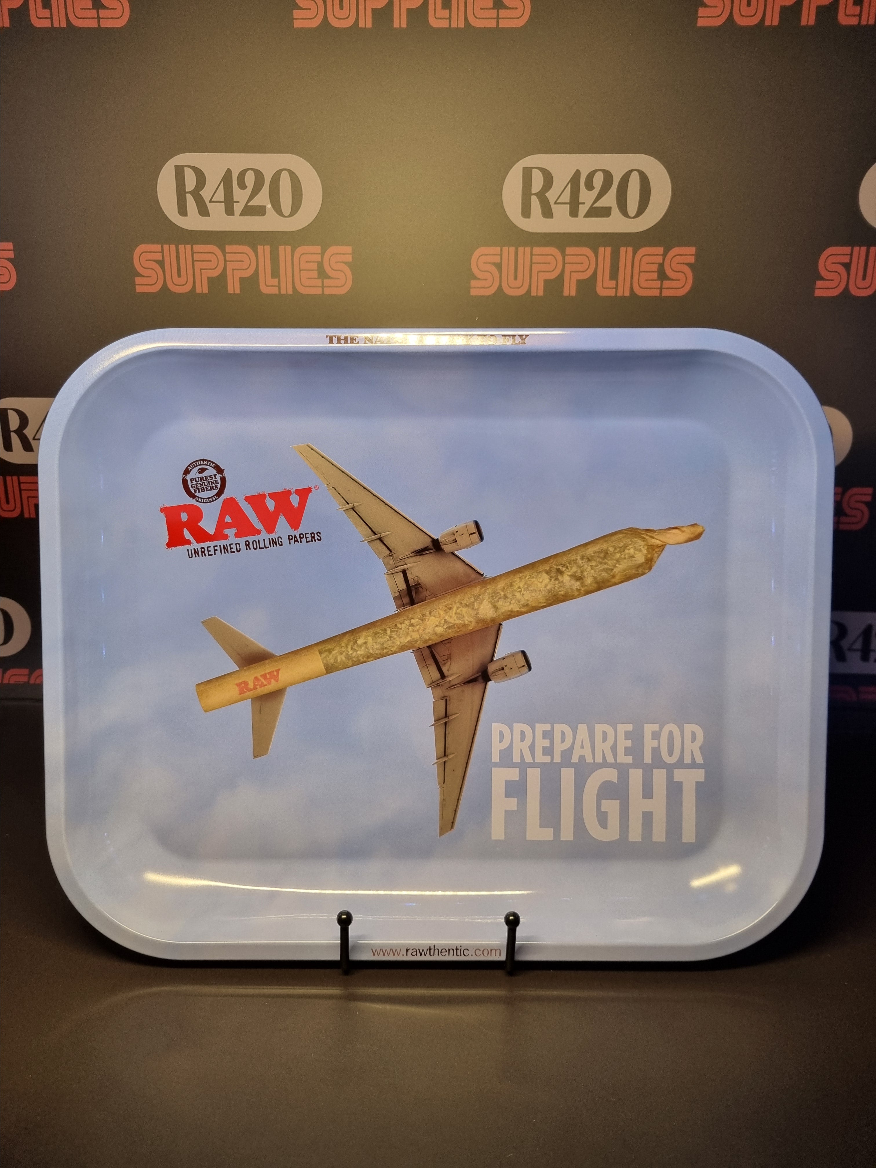 RAW Metal Rolling Tray - Prepare  for Flight- Large