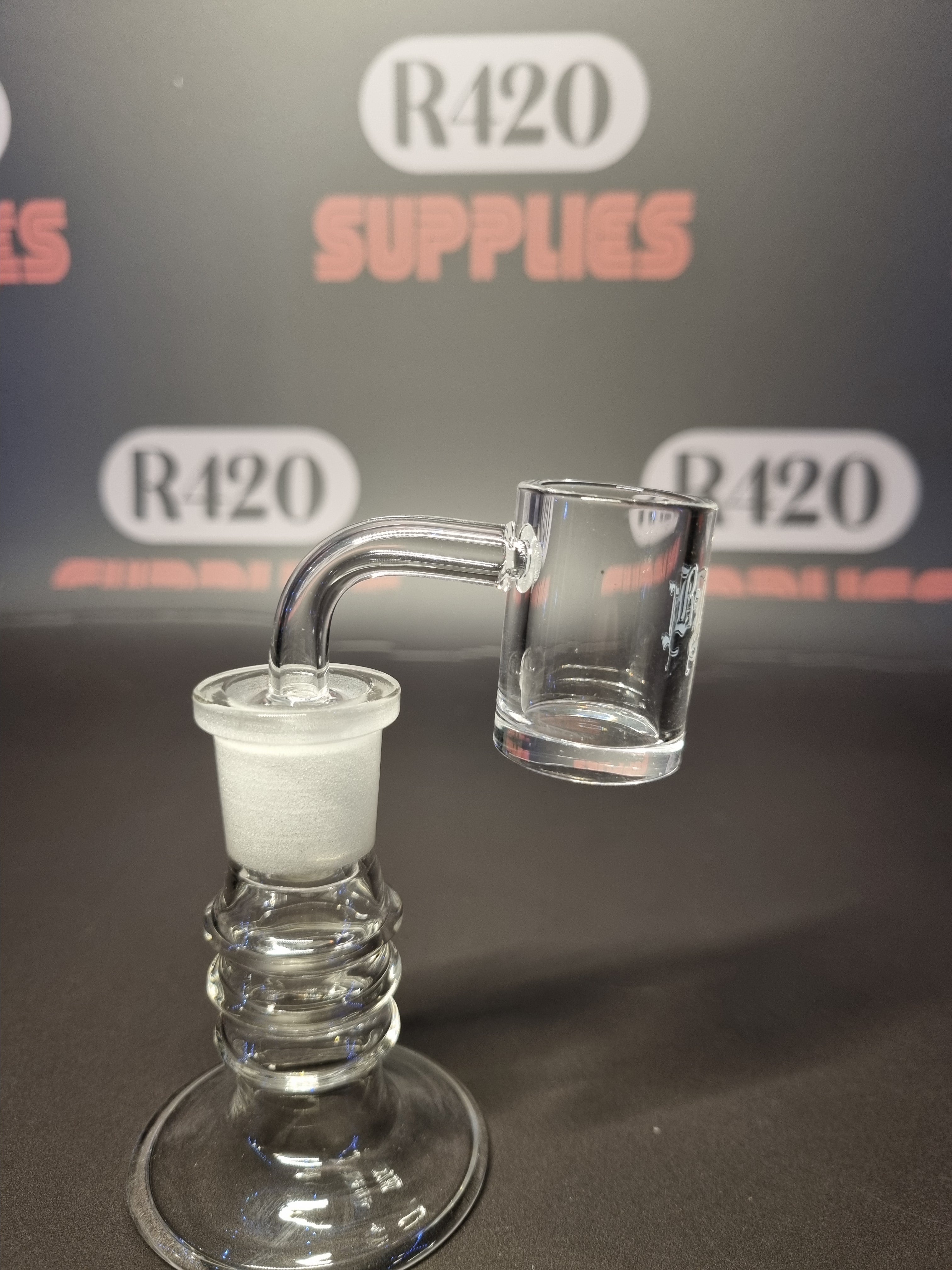 Quartz Banger with Spinner Carb Cap & Pearls - 18mm Male Joint