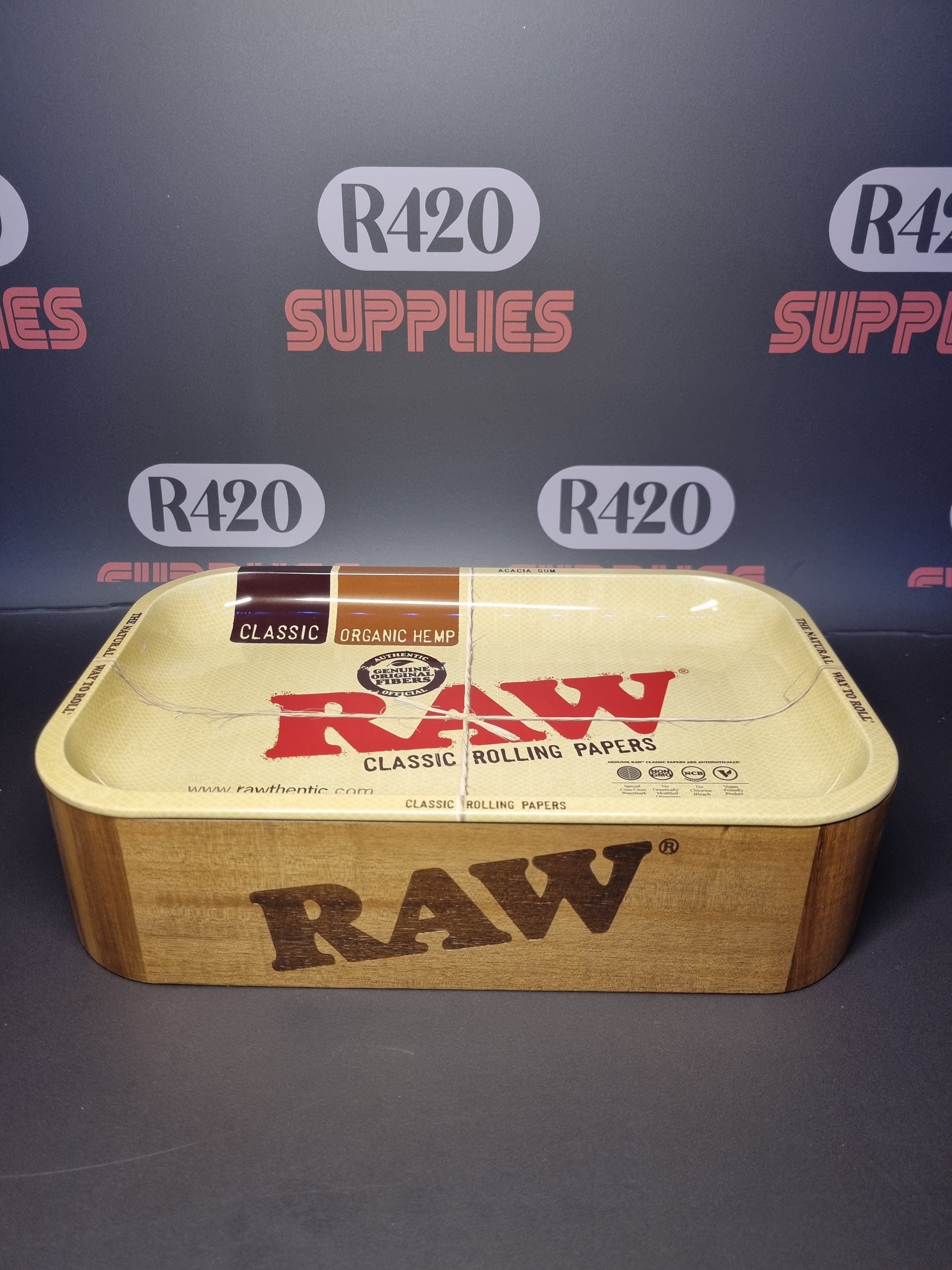 RAW Wooden Stash Box with Tray Lid