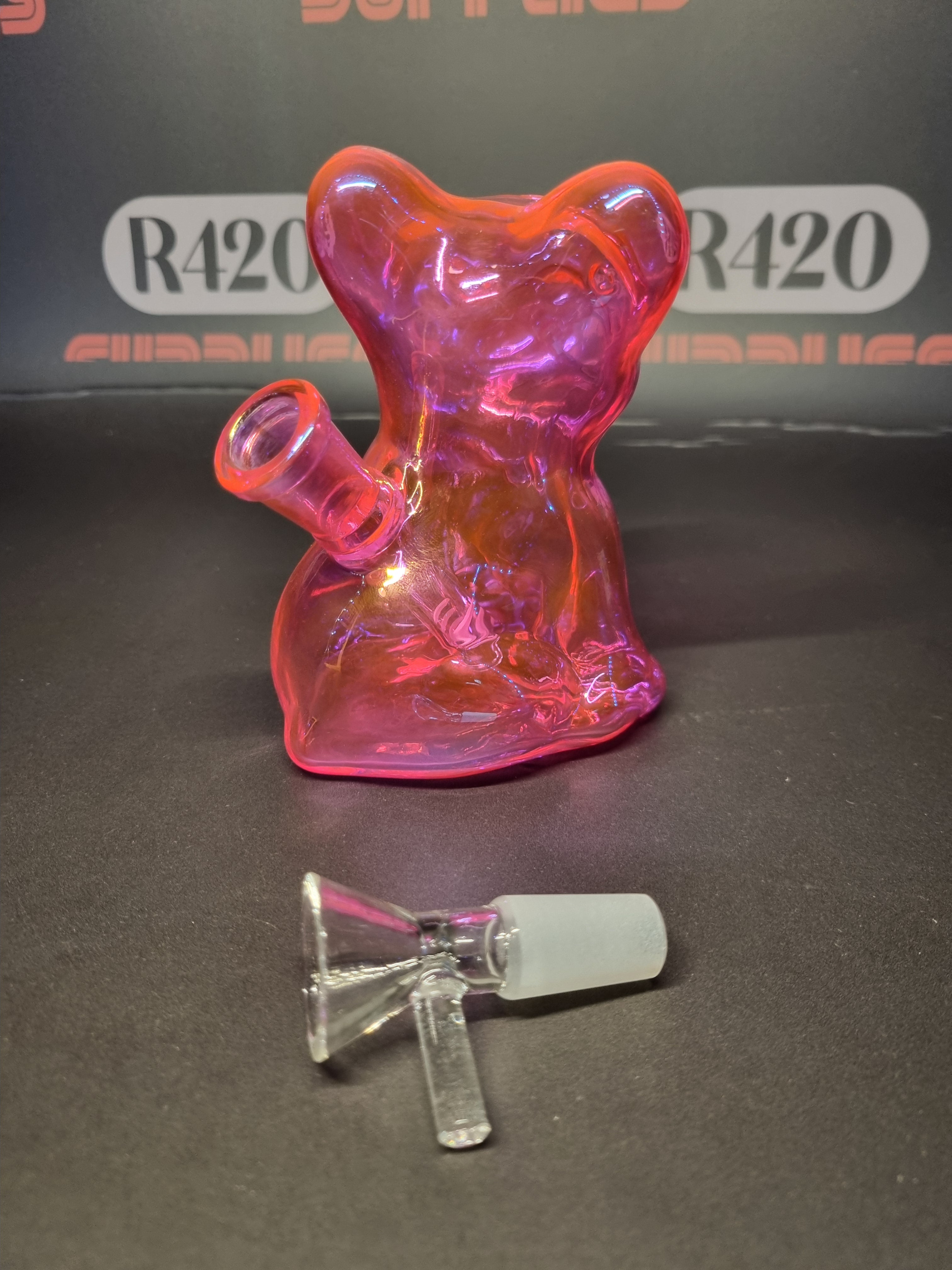 Frenchie Glass Bong -11cm - Pink