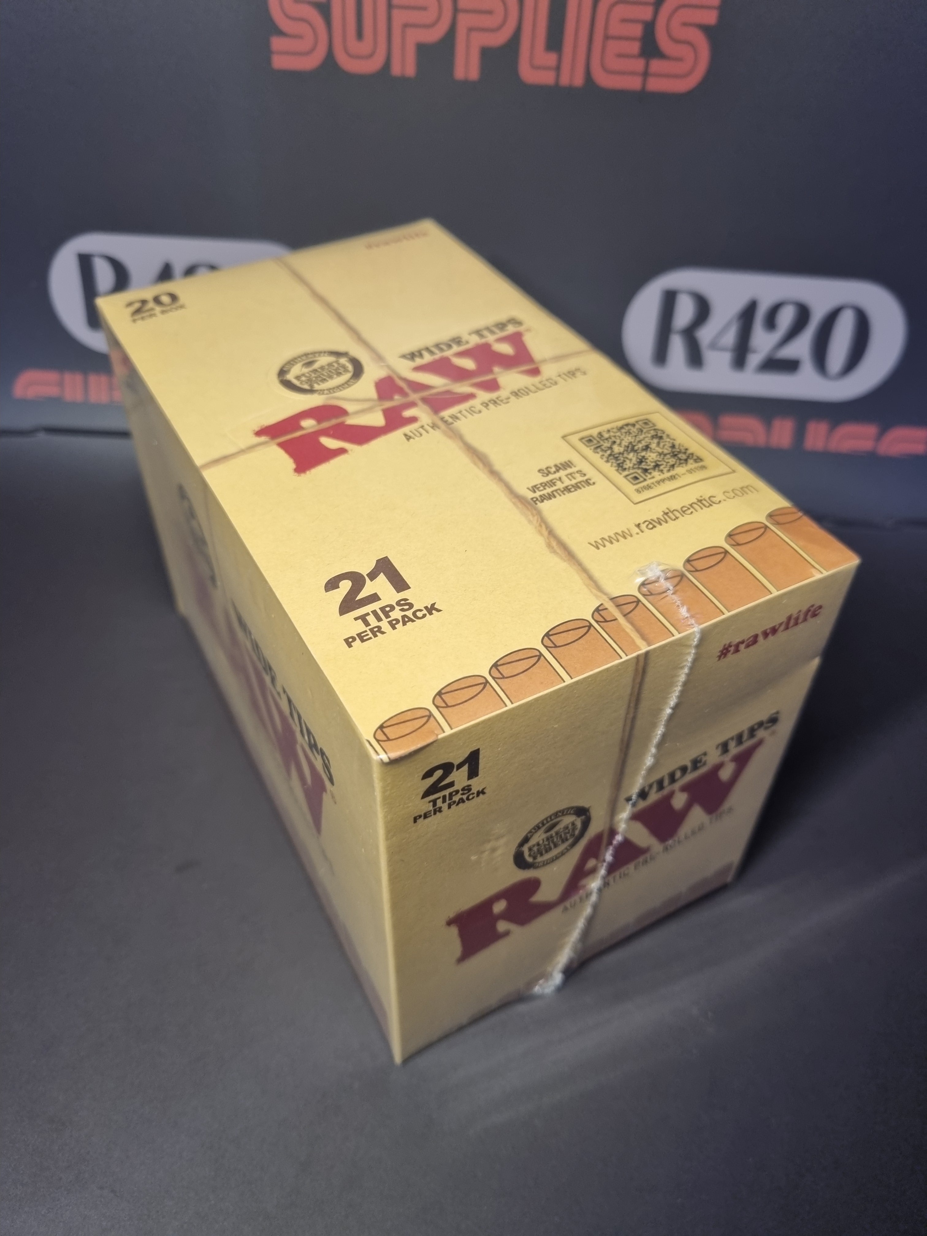 RAW Pre-Rolled WIDE Tips - 21 Pack