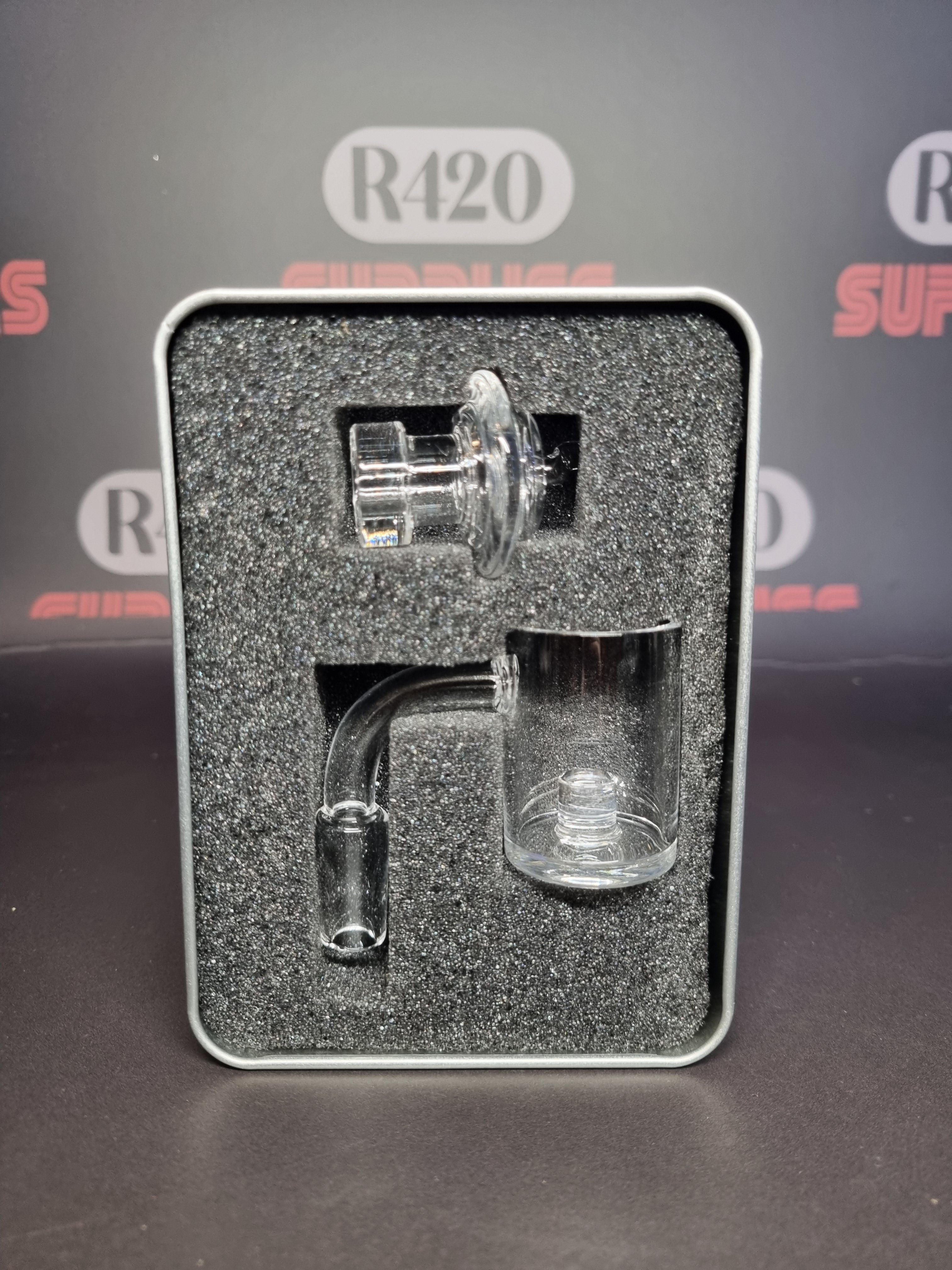 XL Quartz Banger - 14mm / 90° Male Fitting + Carb Cap (Boxed)