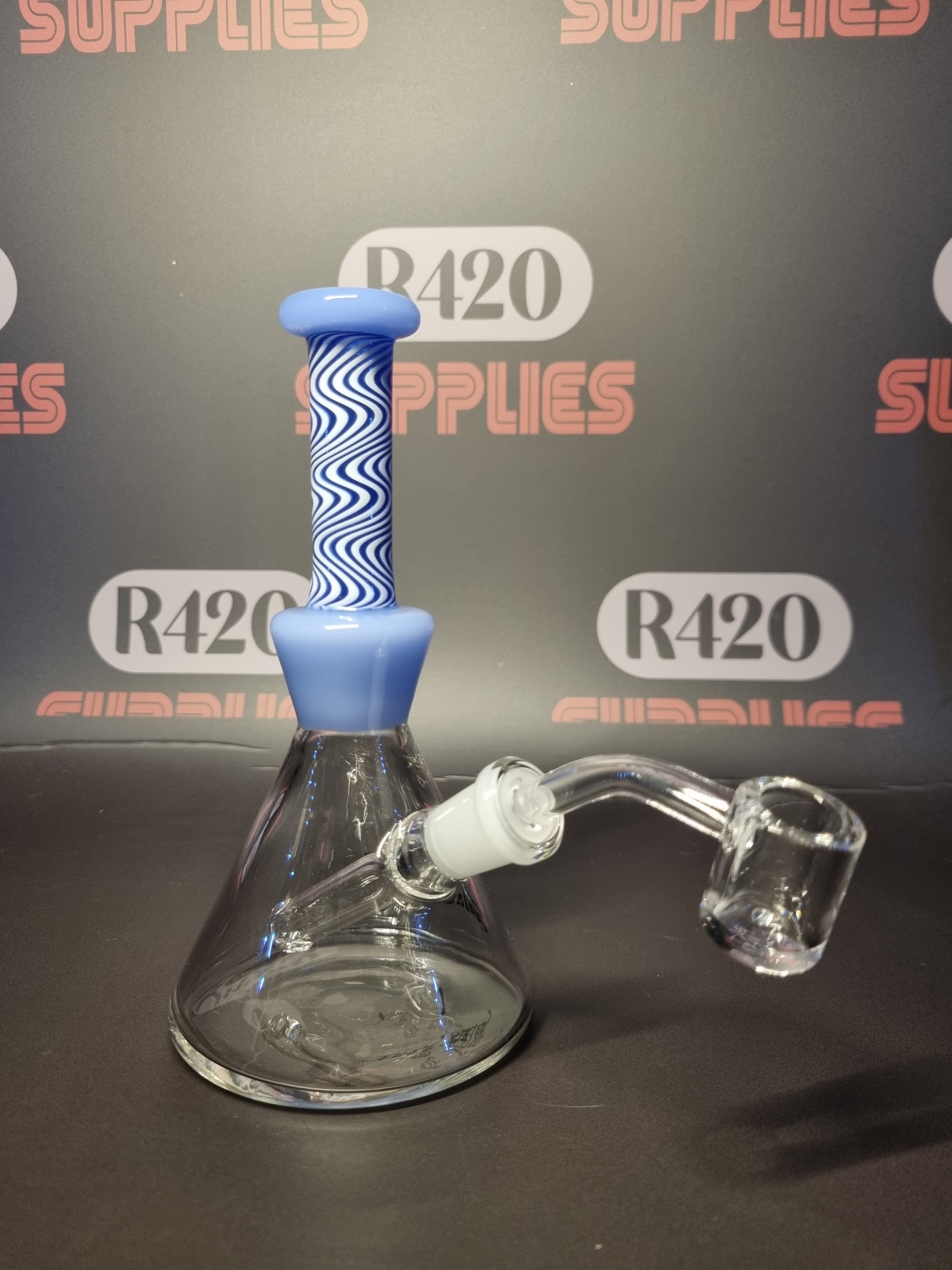 Black Leaf - Glass Dab Rig - H160mm - Blue