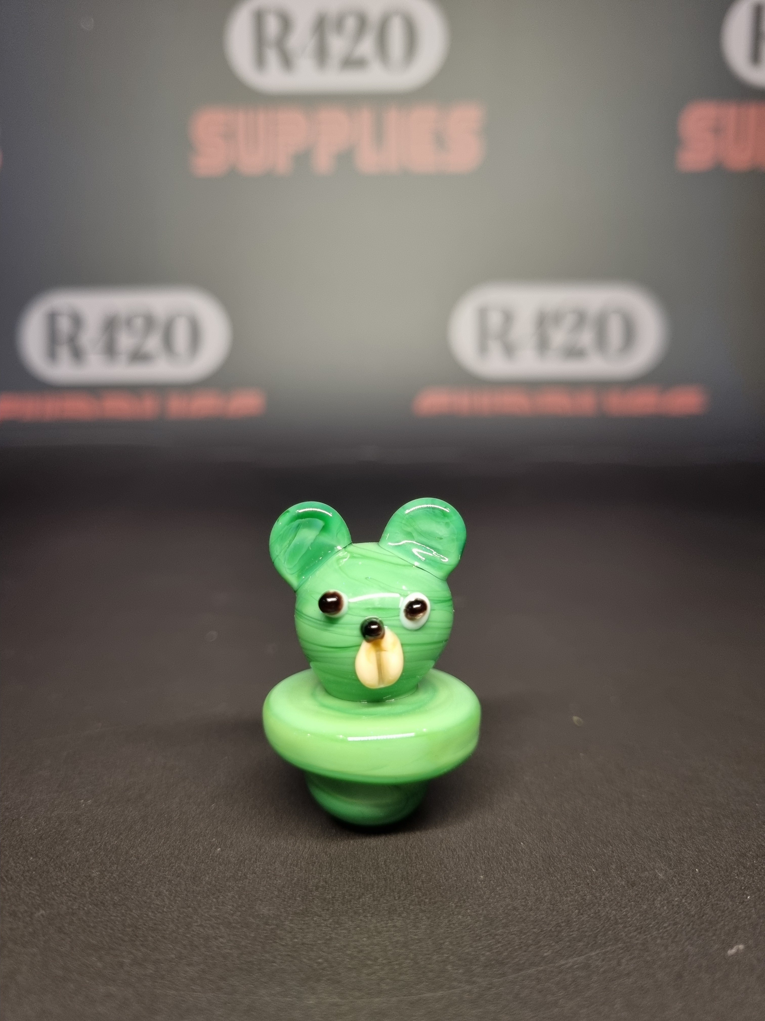 Glass Carb Cap - Bear - Mixed Colours