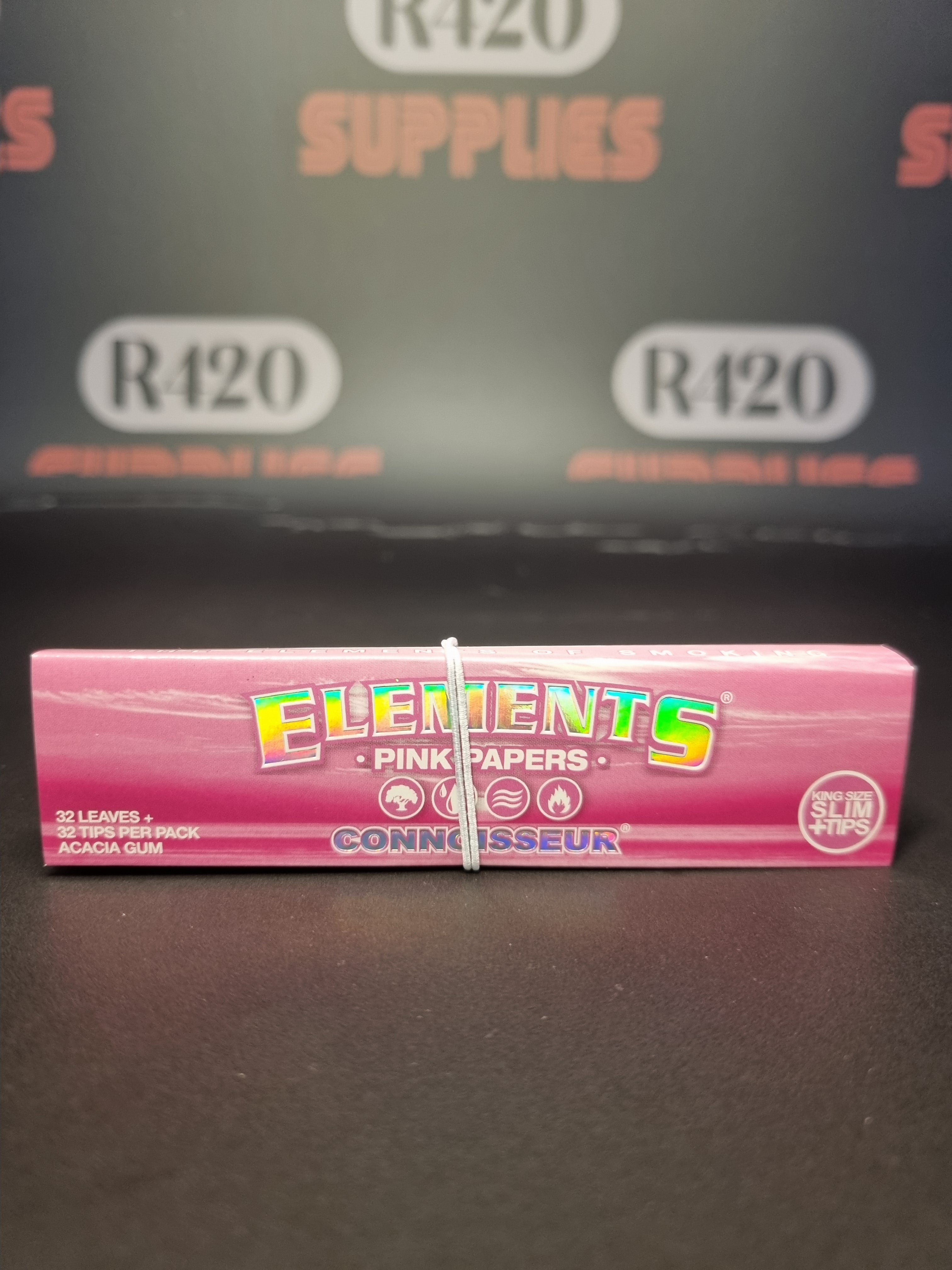 Elements Pink Kingsize Slim Connoisseur - Ultra Thin Papers and tips