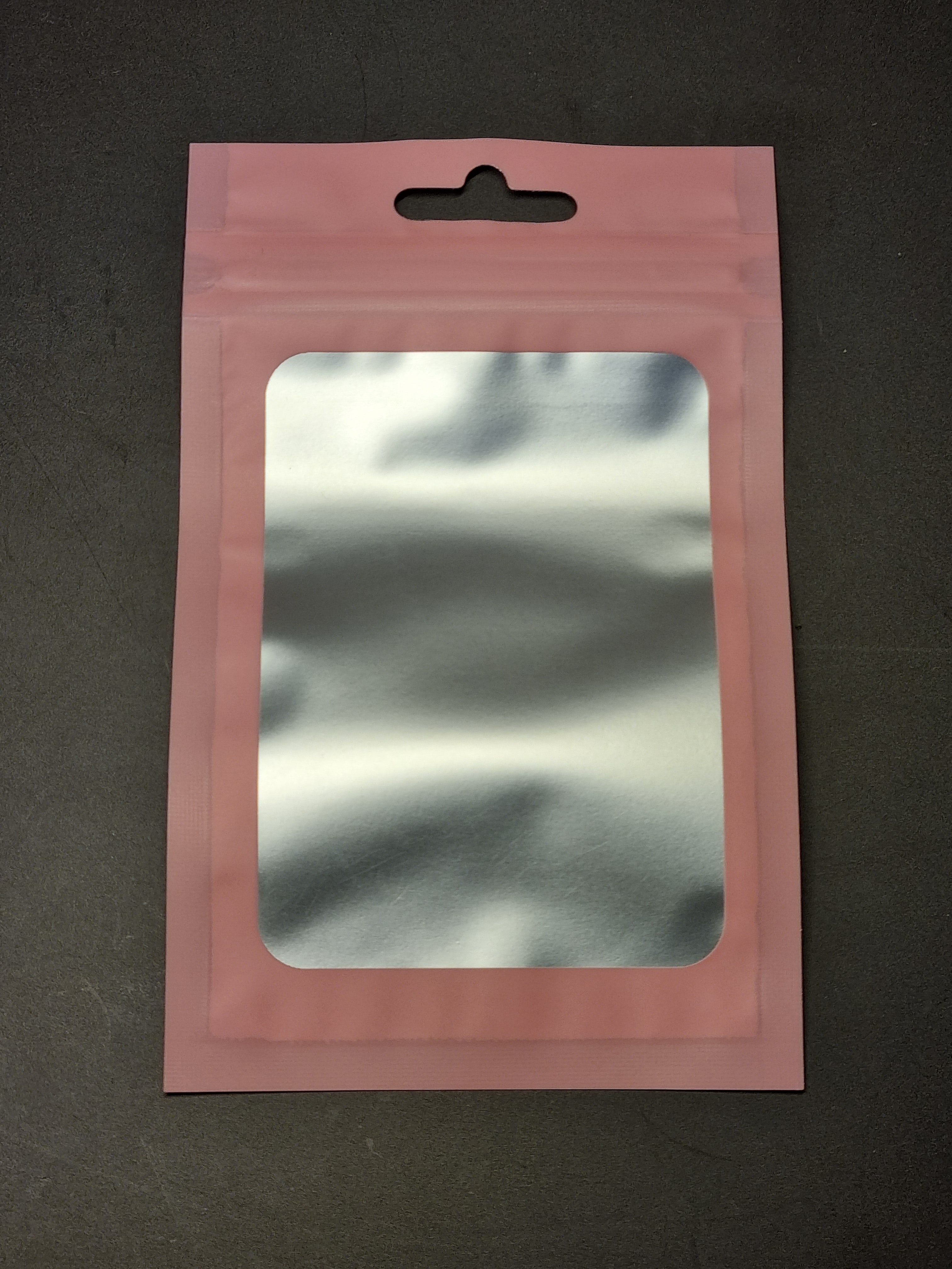 Mylar Ziplock Bag - Pink - 7.5x12cm