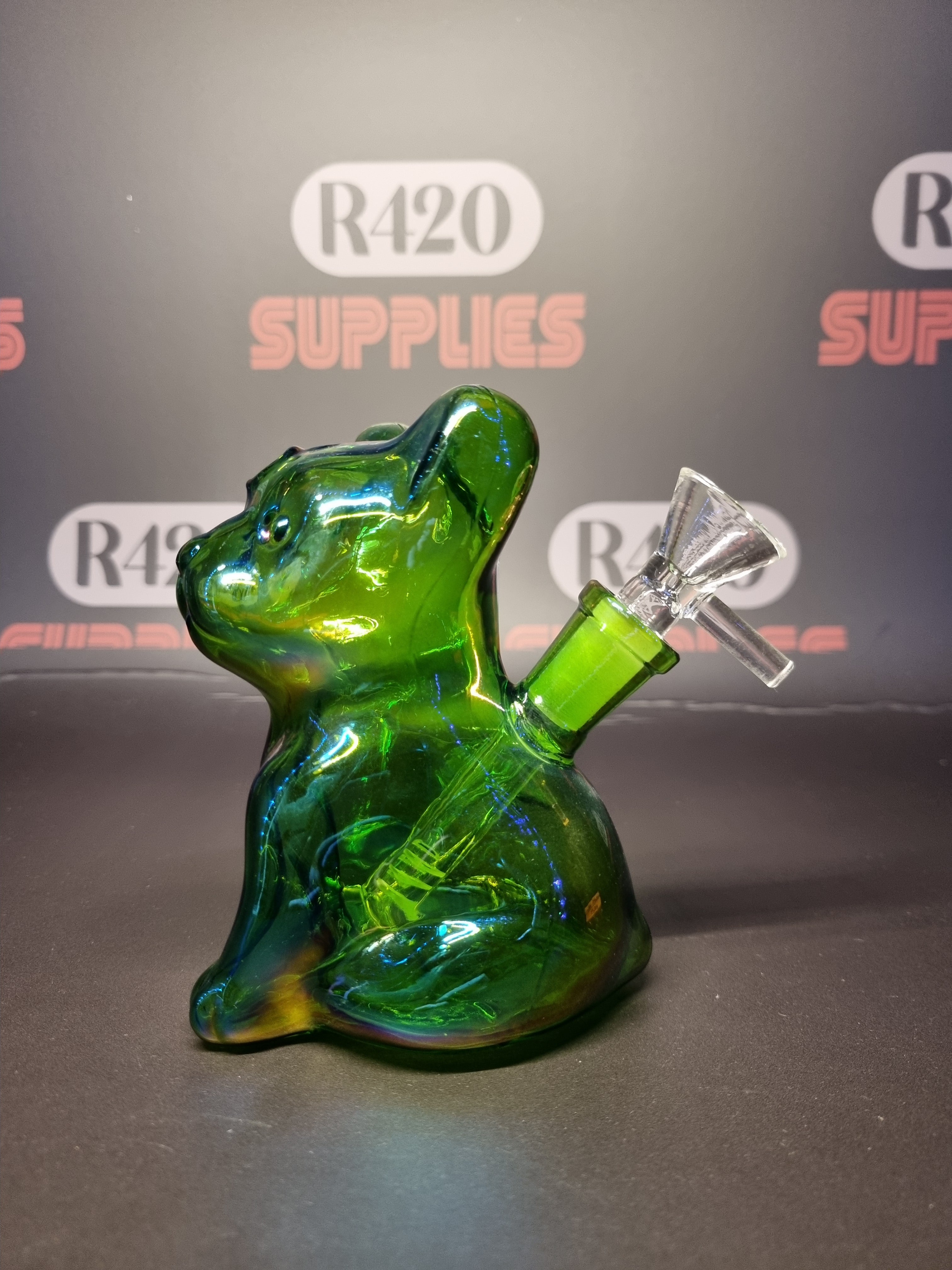 Frenchie Glass Bong -11cm - Green