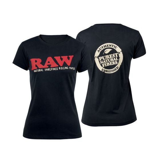 RAW Ladies Black - T-shirt with Front Logo and Rear Stamp