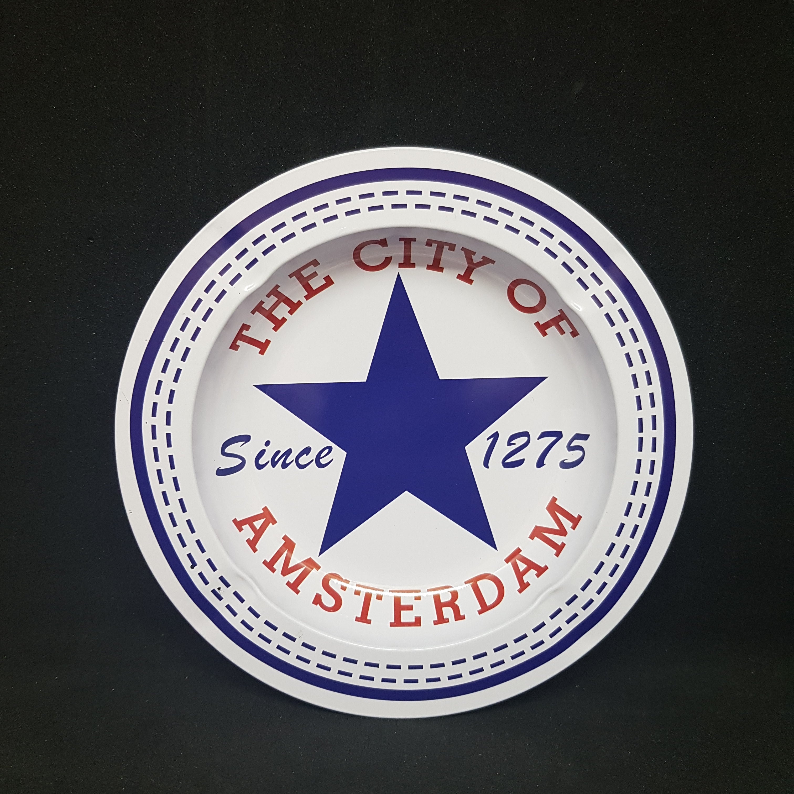 City of Amsterdam Blue Star - Metal Ashtray