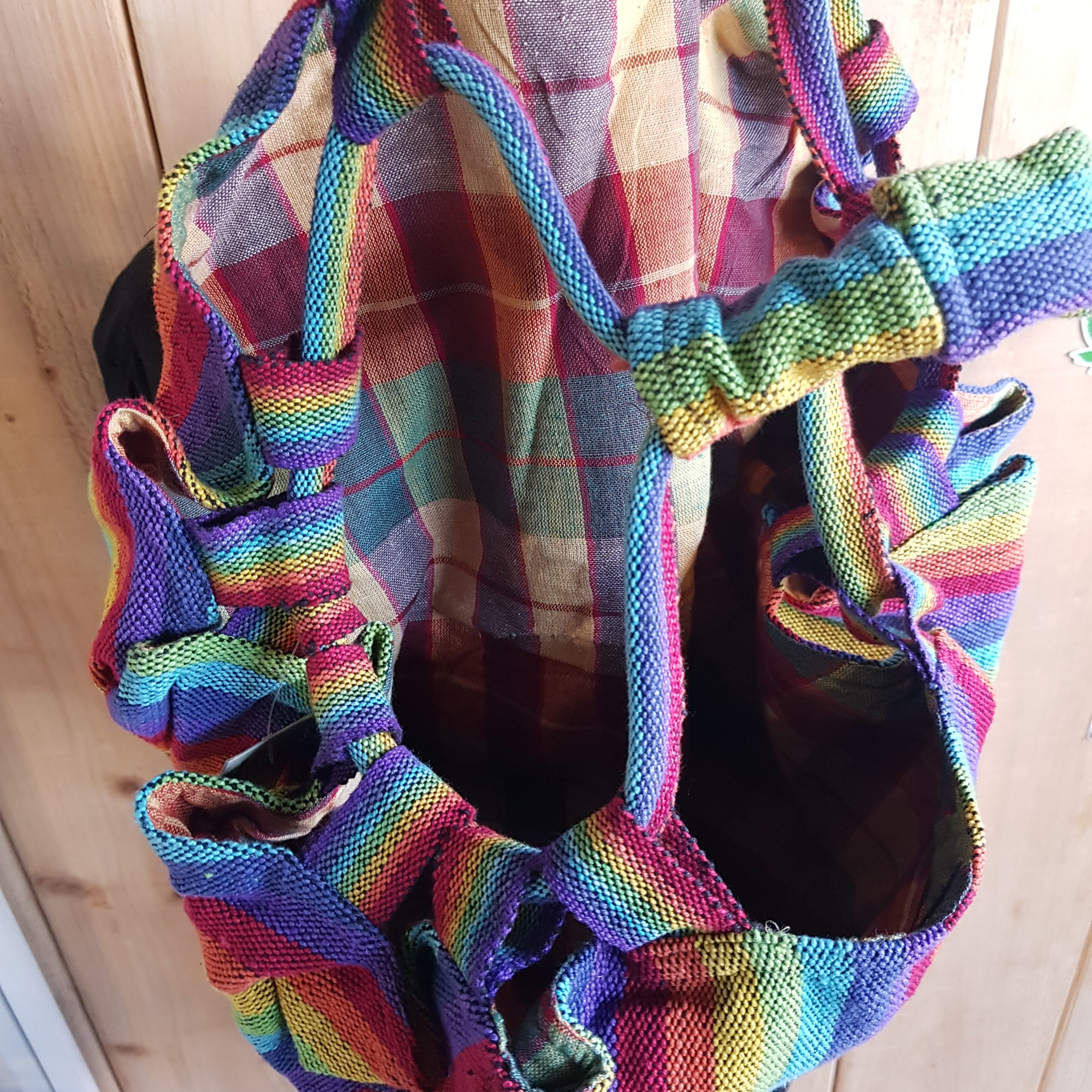 Rainbow Coloured Handmade Beach Bag