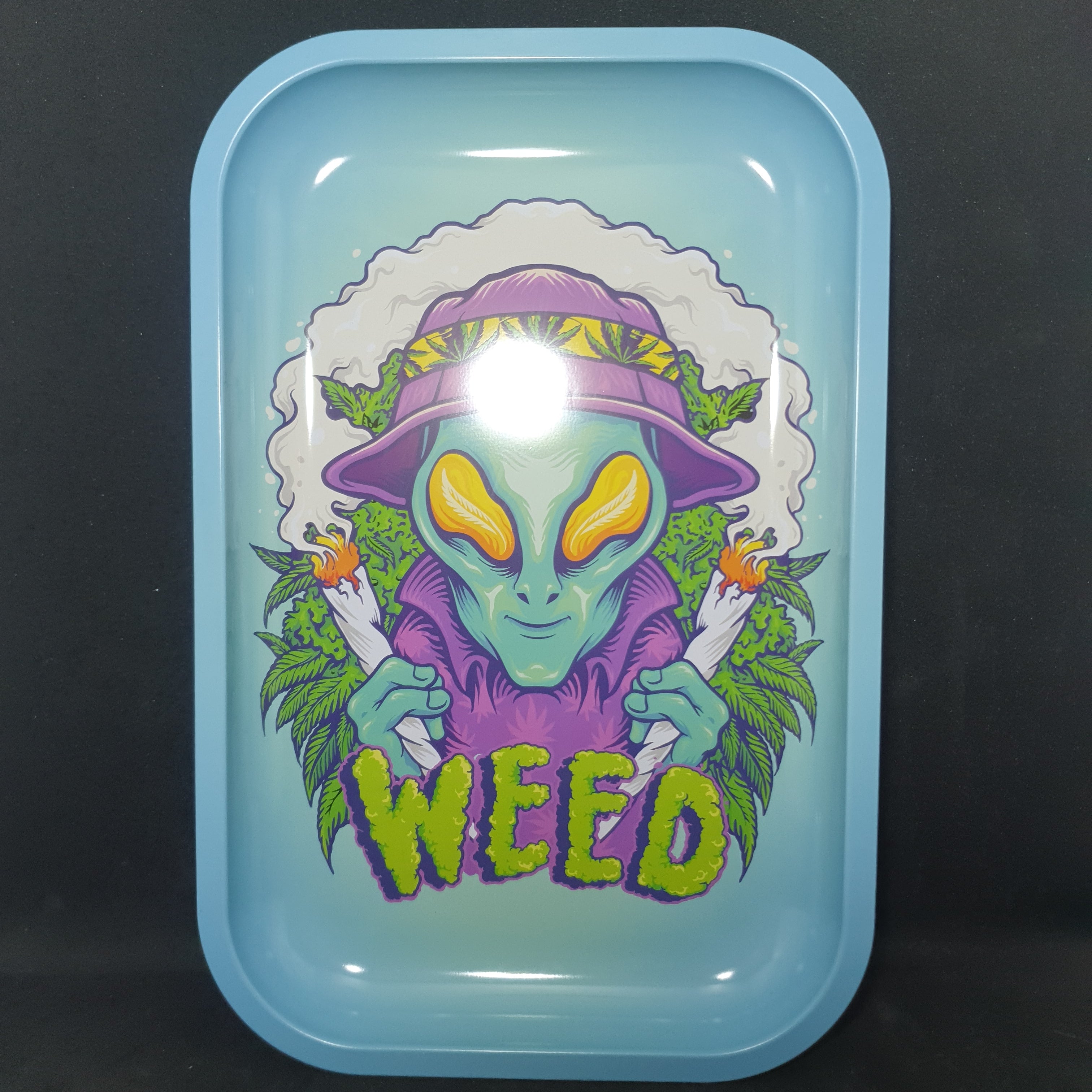 Weed Alien Metal Rolling Tray - Small