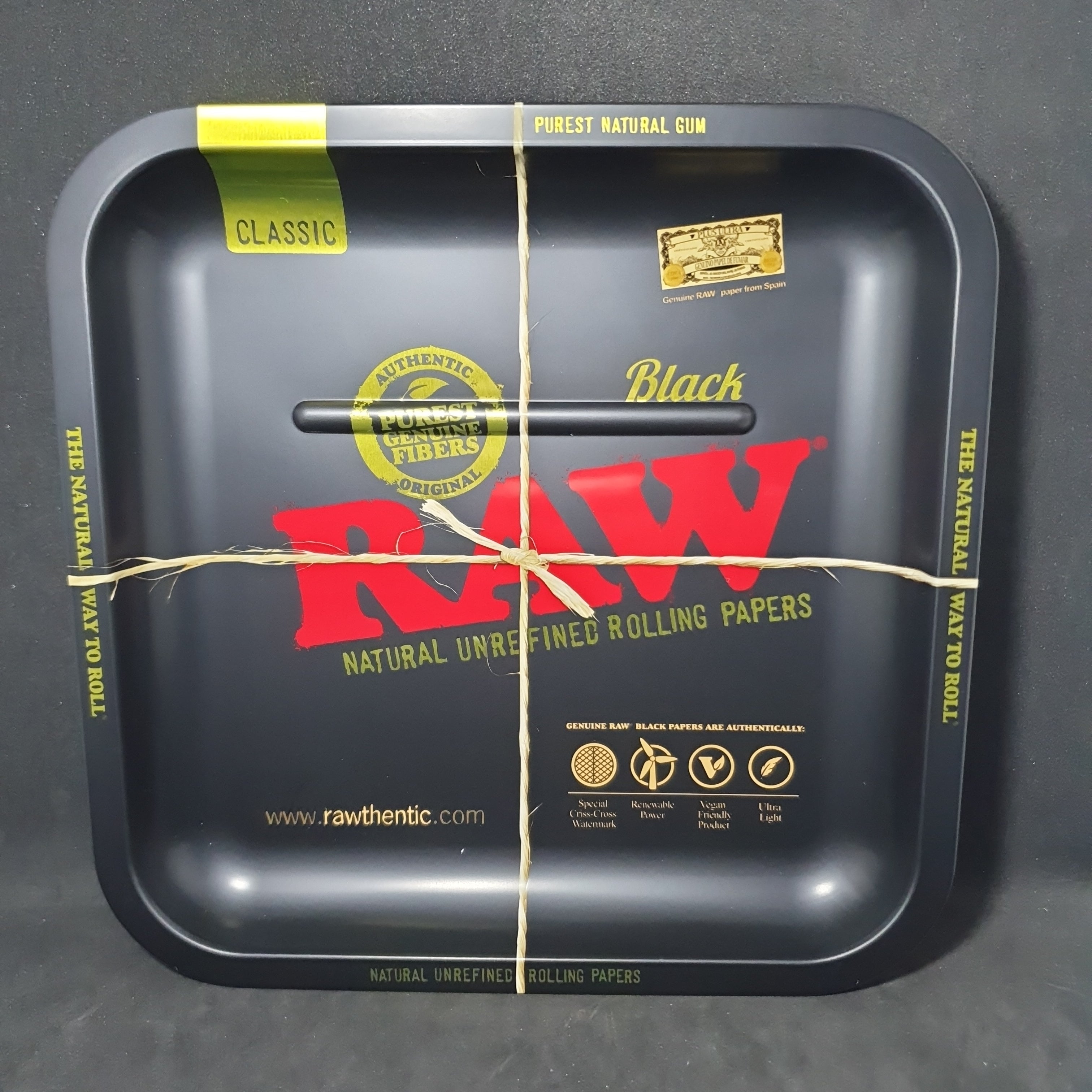 RAW Metal Rolling Tray - Black - SQUARE