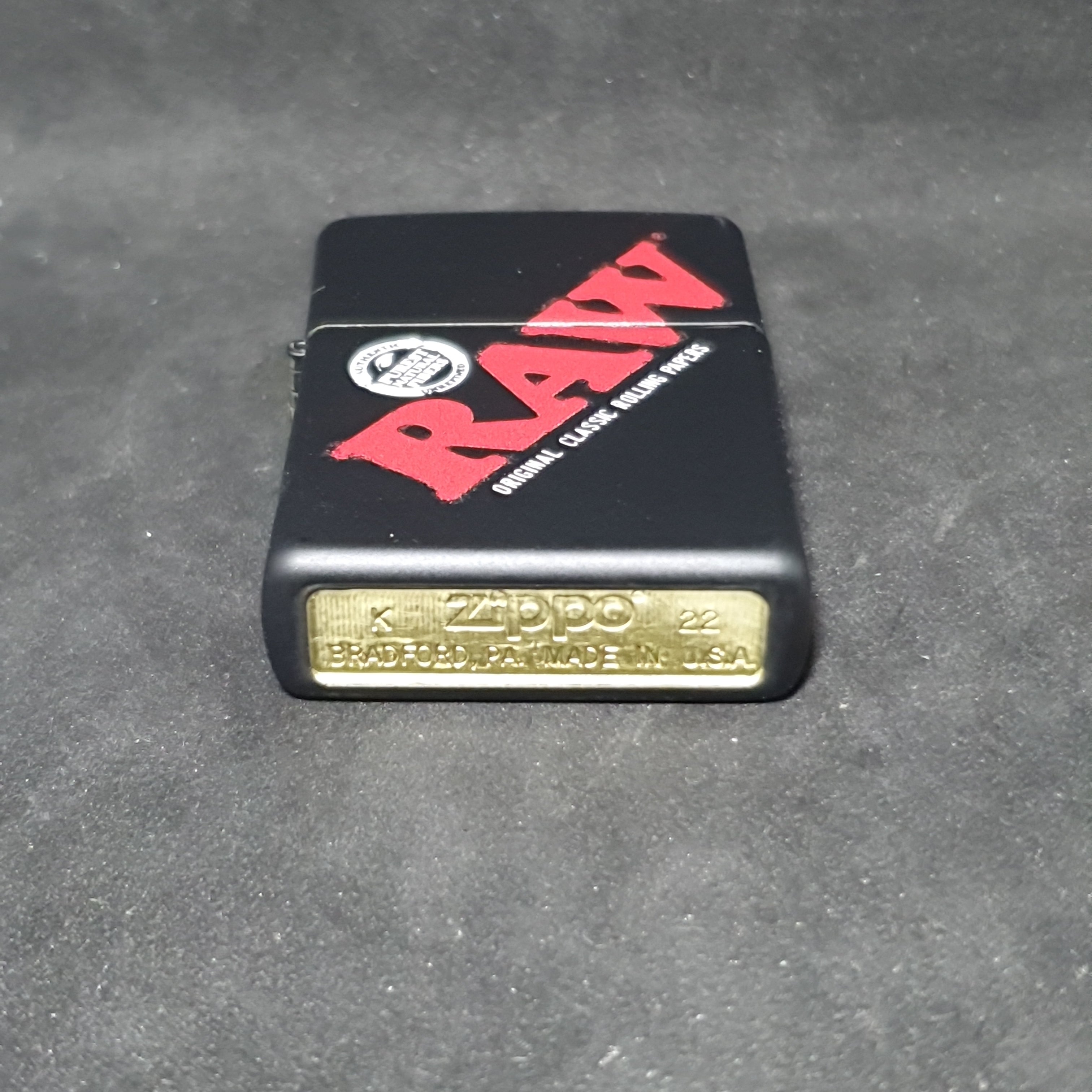 RAW Zippo Lighter - Black with Logo